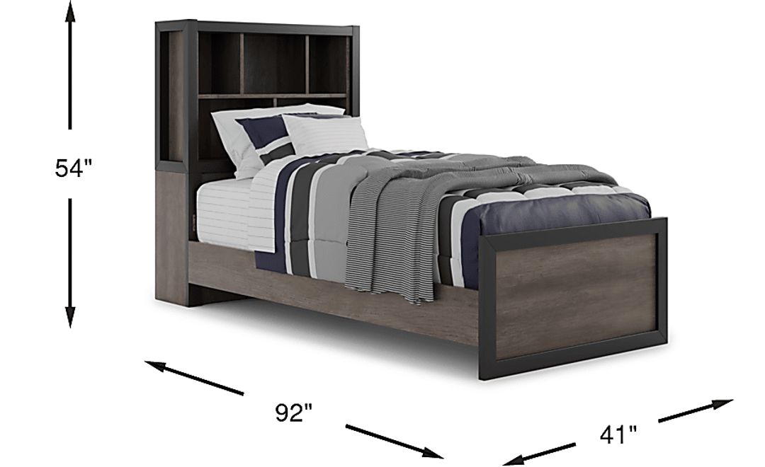 Kids Colefax Avenue Dark Gray Twin Bookcase Bed