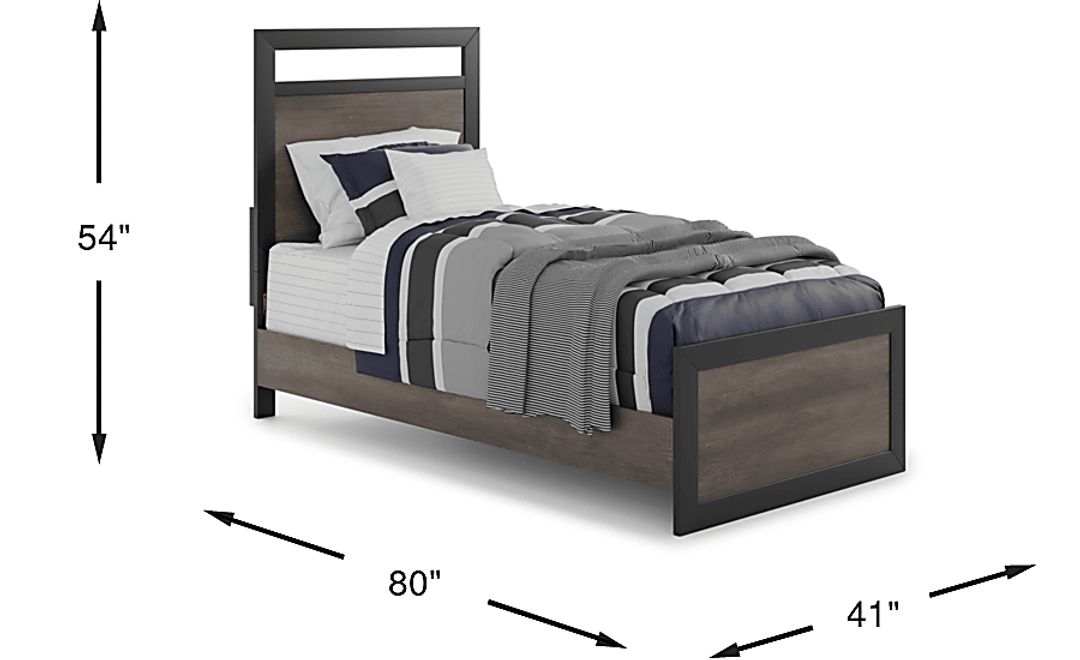 Kids Colefax Avenue Dark Gray Twin Panel Bed