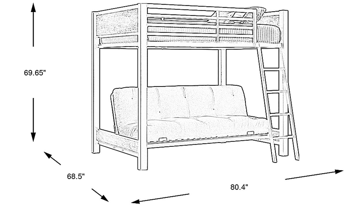 Colefax Avenue 4 Pc Dark Gray Full/Futon Loft | Rooms to Go