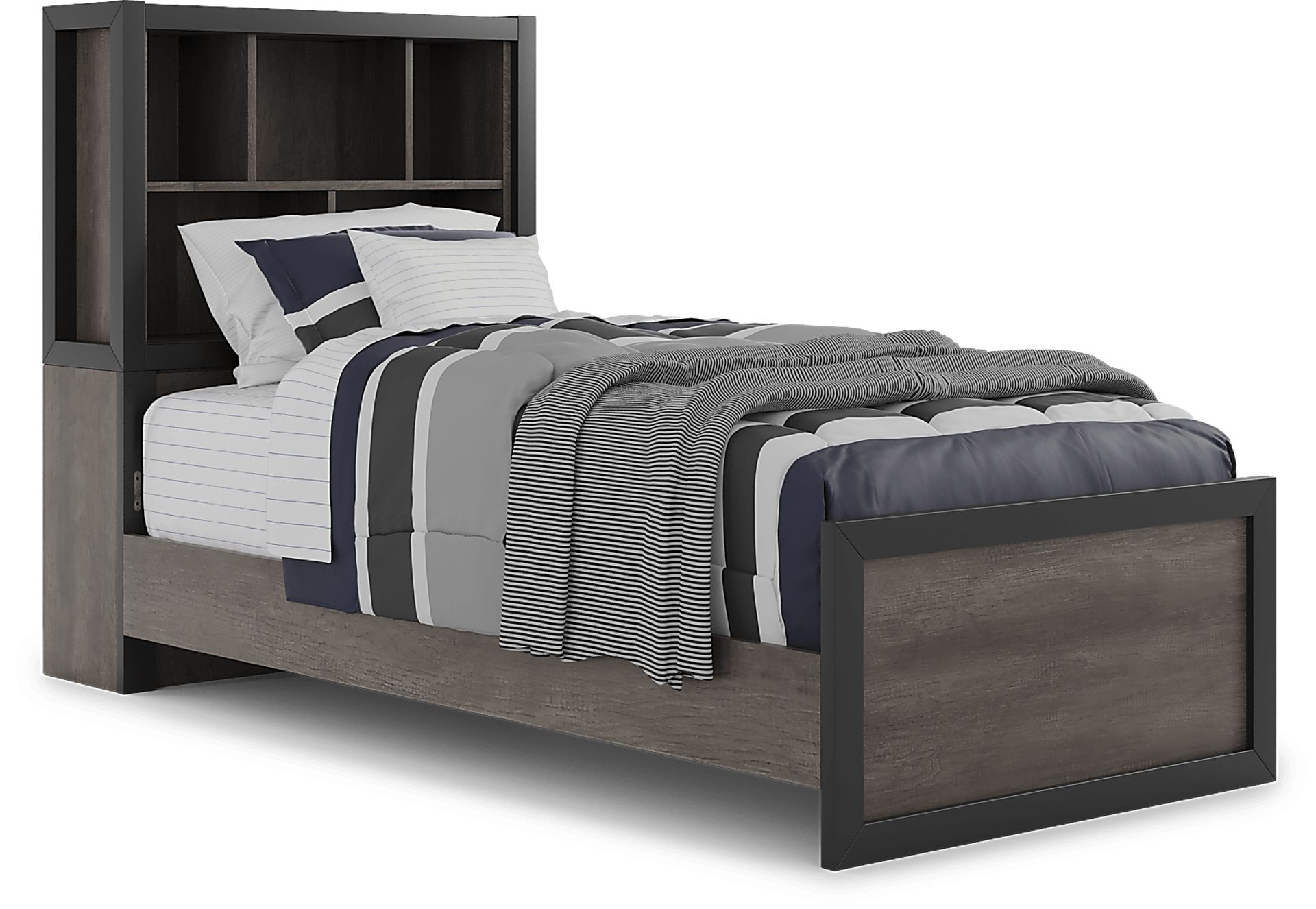 Kids Colefax Avenue Dark Gray Twin Bookcase Bed - Image 1