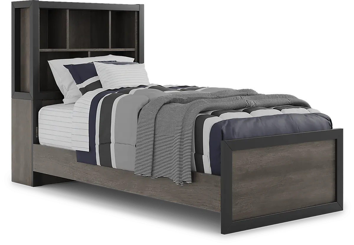 Colefax Avenue Dark Gray 3 Pc Twin Bookcase Bed Rooms to Go