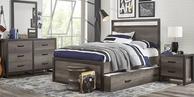 Kids Colefax Avenue Dark Gray Full Panel Bed - Thumbnail - Image 2