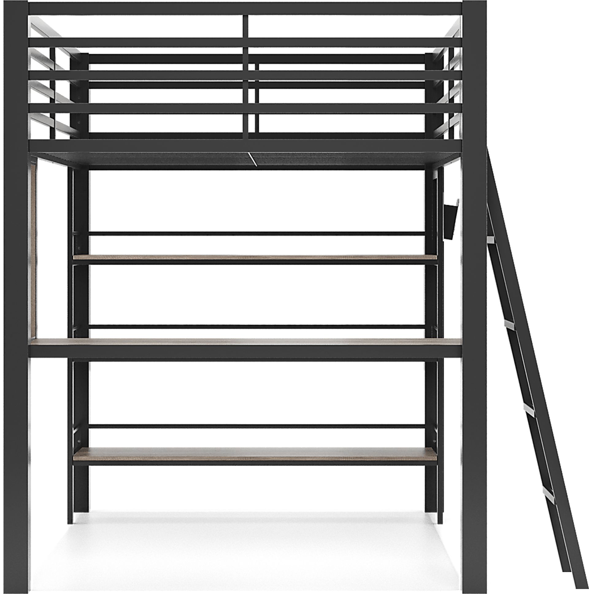 Kids Colefax Avenue Gray Full Loft Bed with Desk and Bookcase - Image 4