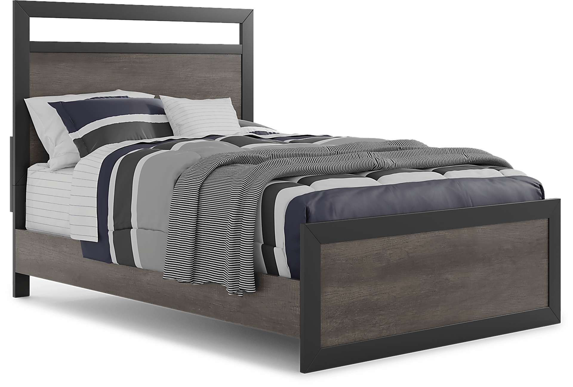 dark gray 3 pc full panel bed