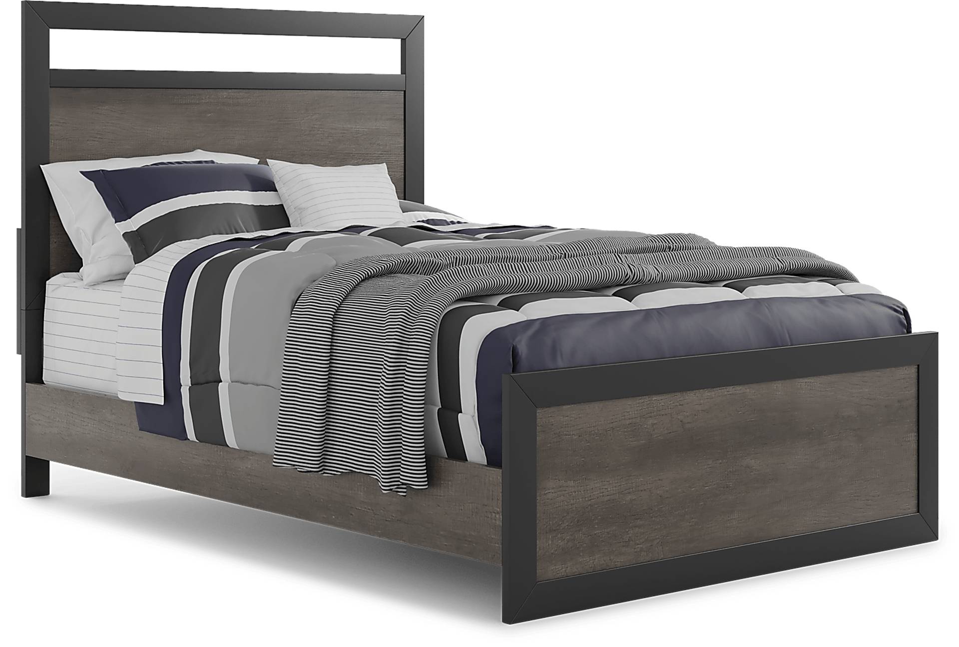 dark gray 3 pc full panel bed