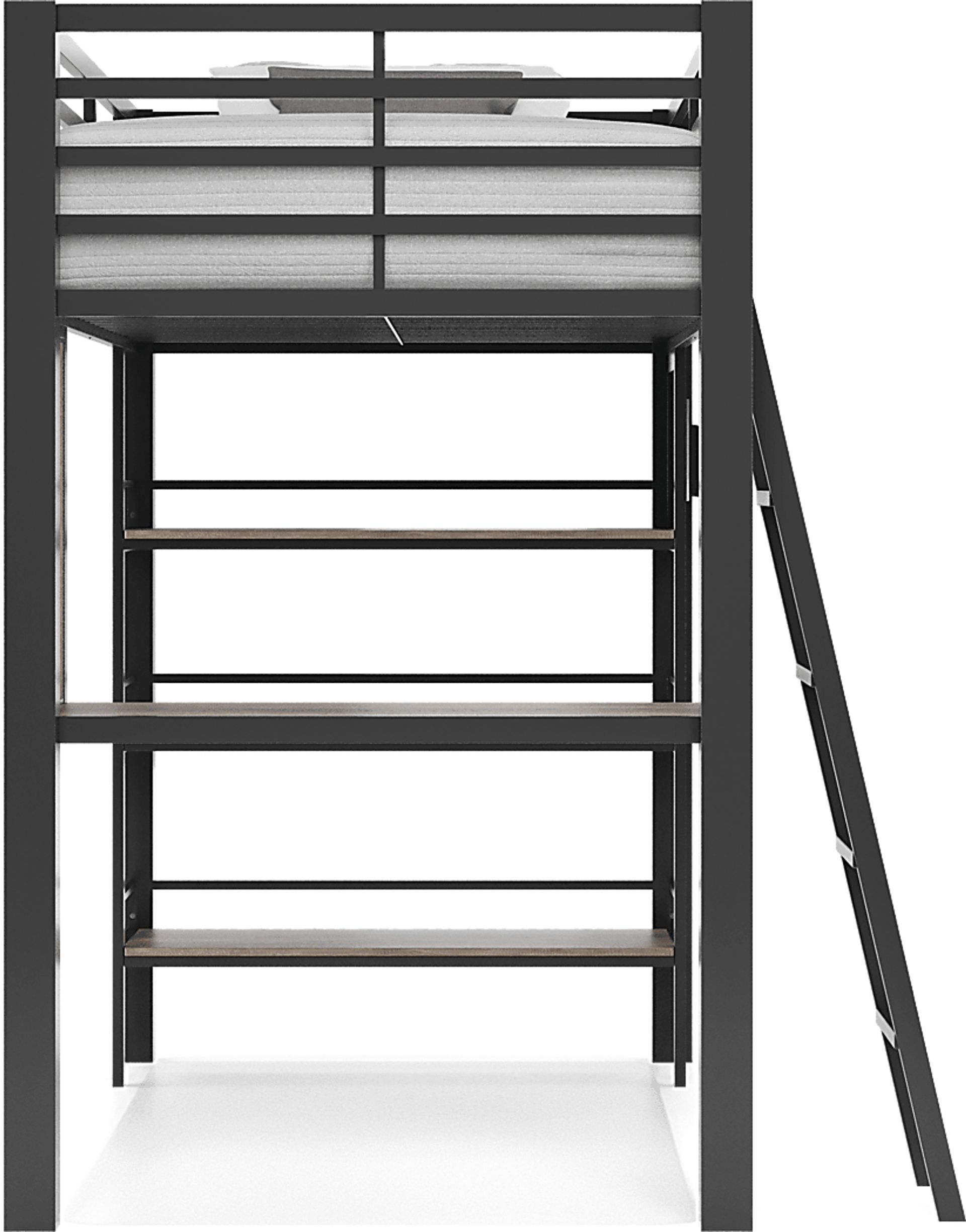 Colefax avenue gray twin loft bed with desk and bookcase discount