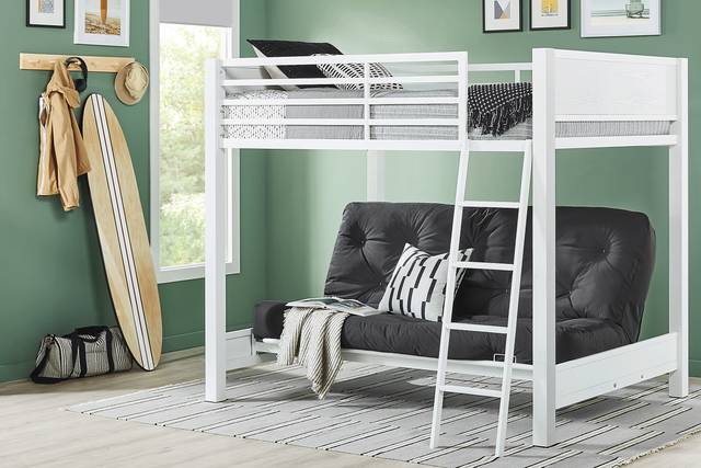 Kids Colefax Avenue White Full/Futon Bunk Bed - Thumbnail - Image 2