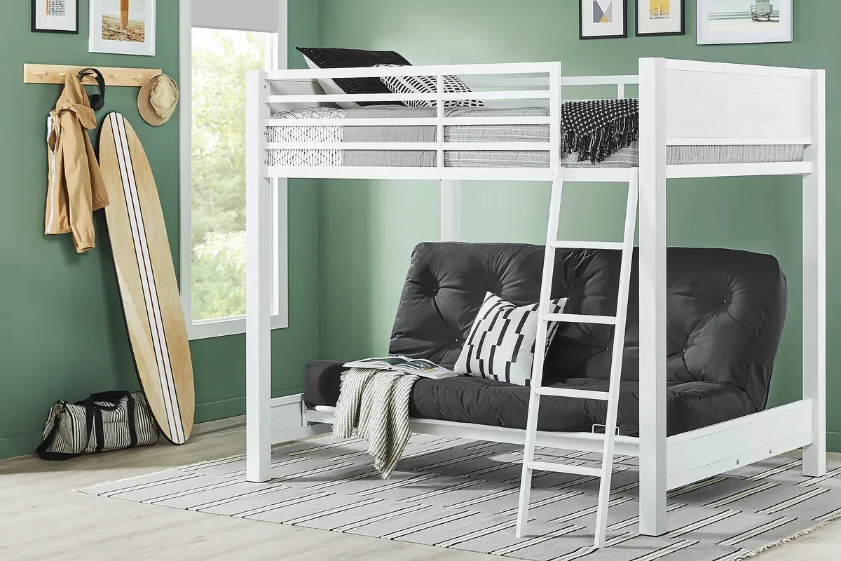 White futon clearance bunk bed