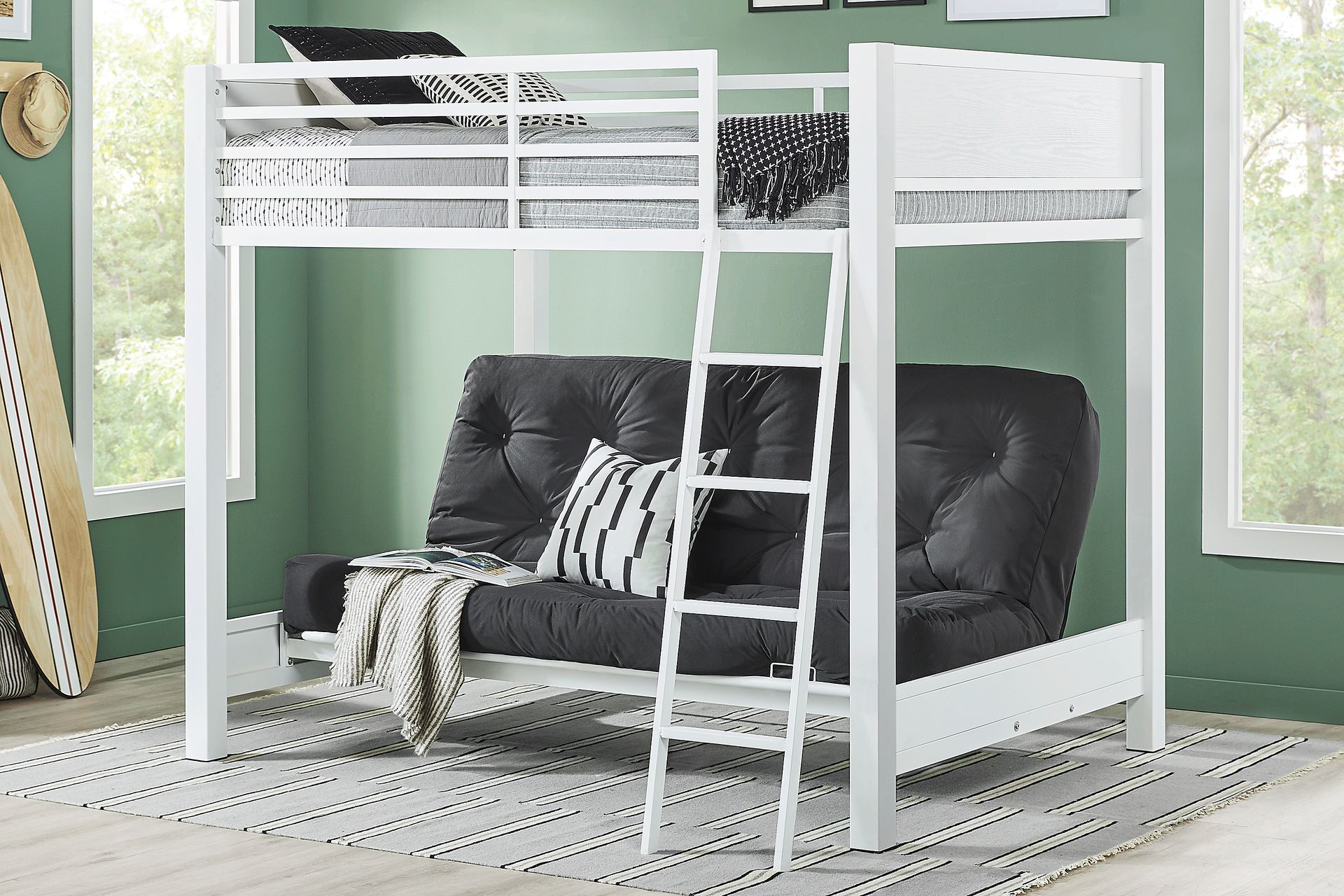 Kids Colefax Avenue White Full/Futon Bunk Bed - Image 2