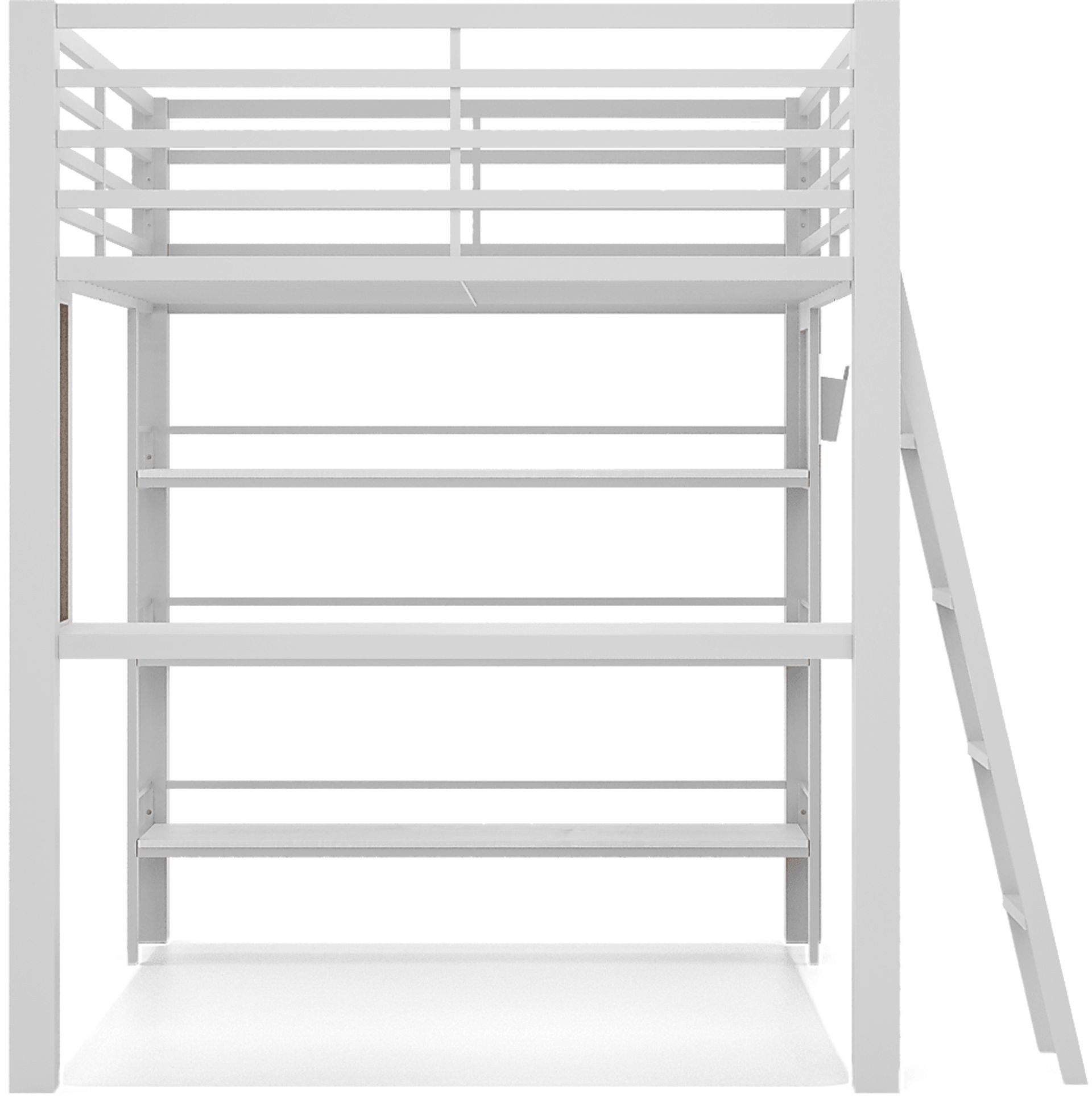 Kids Colefax Avenue White Full Loft Bed with Desk and Bookcase - Image 4
