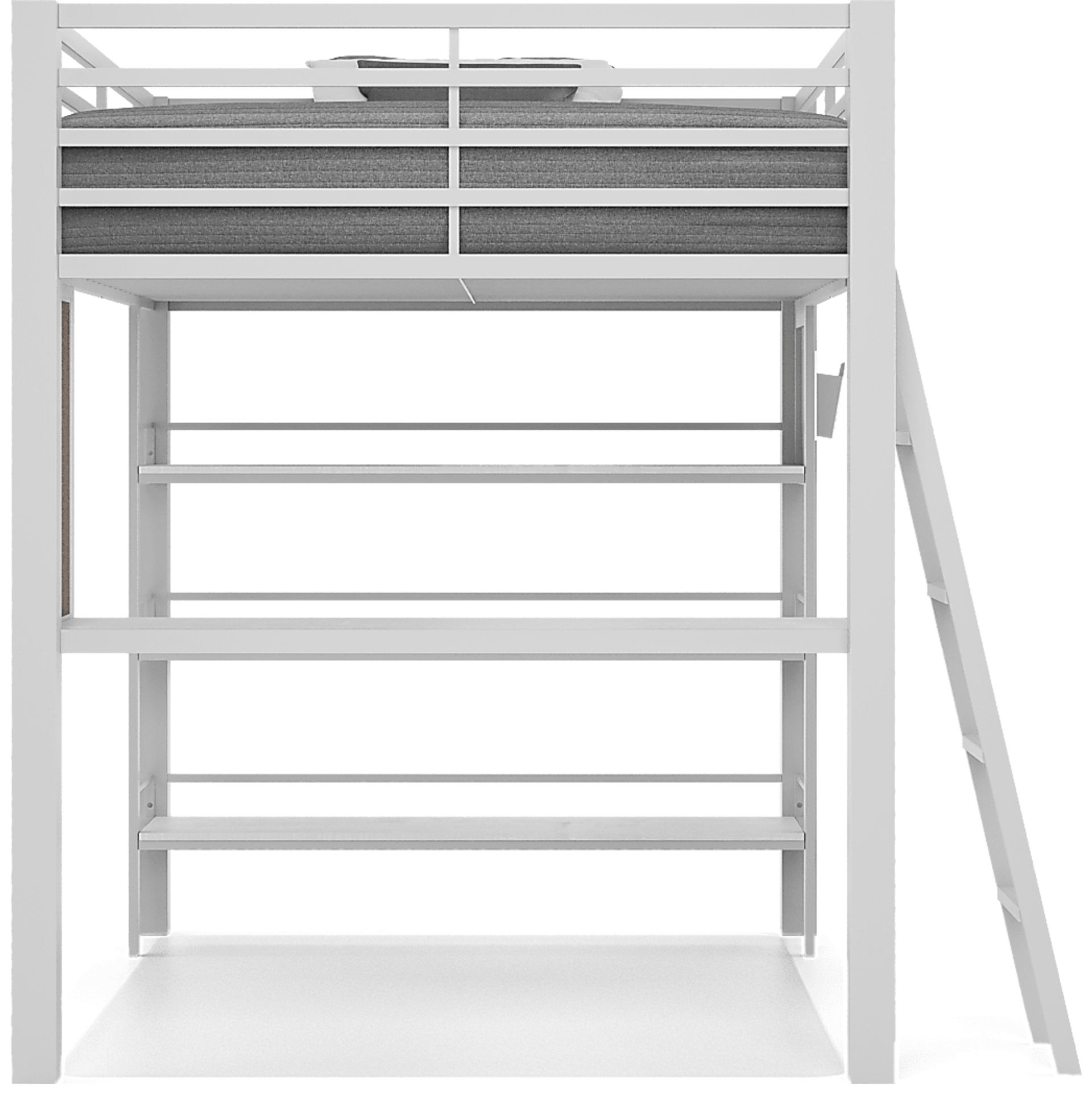 Kids Colefax Avenue White Full Loft Bed with Desk and Bookcase - Image 7