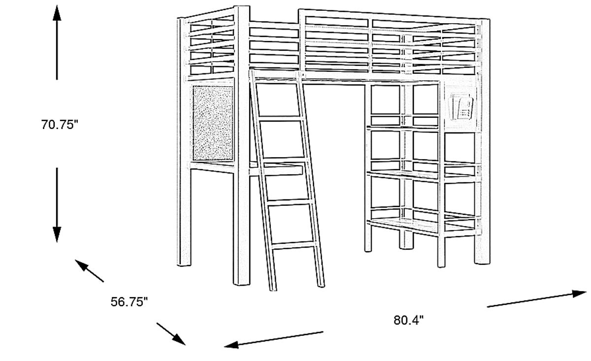 Colefax Avenue White Colors,white Twin Loft Bed 