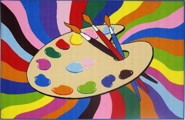 Kids Color Rays Cream 4'2 x 6'5 Rug - Thumbnail - Image 1