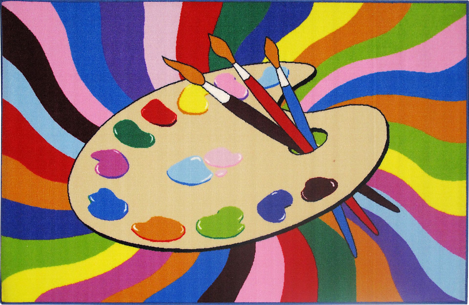 Kids Color Rays Cream 4'2 x 6'5 Rug - Image 1
