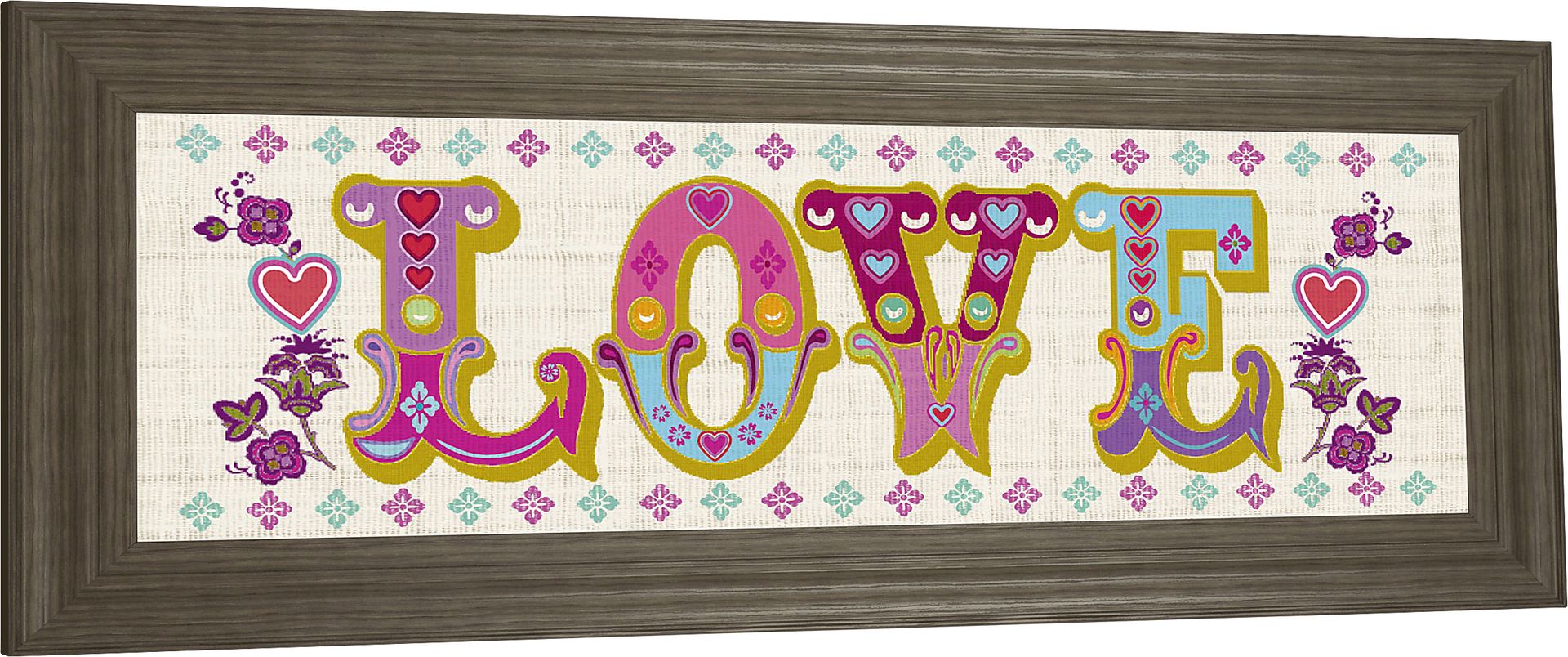 Kids Colorful Love Pink Artwork - Image 1