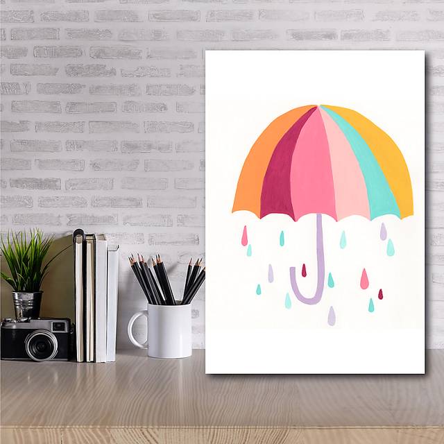 Kids Colorful Rain White Artwork - Thumbnail - Image 2
