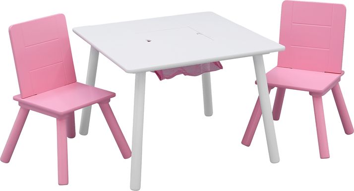 Kids Coloring Time White 3 Pc Table Set