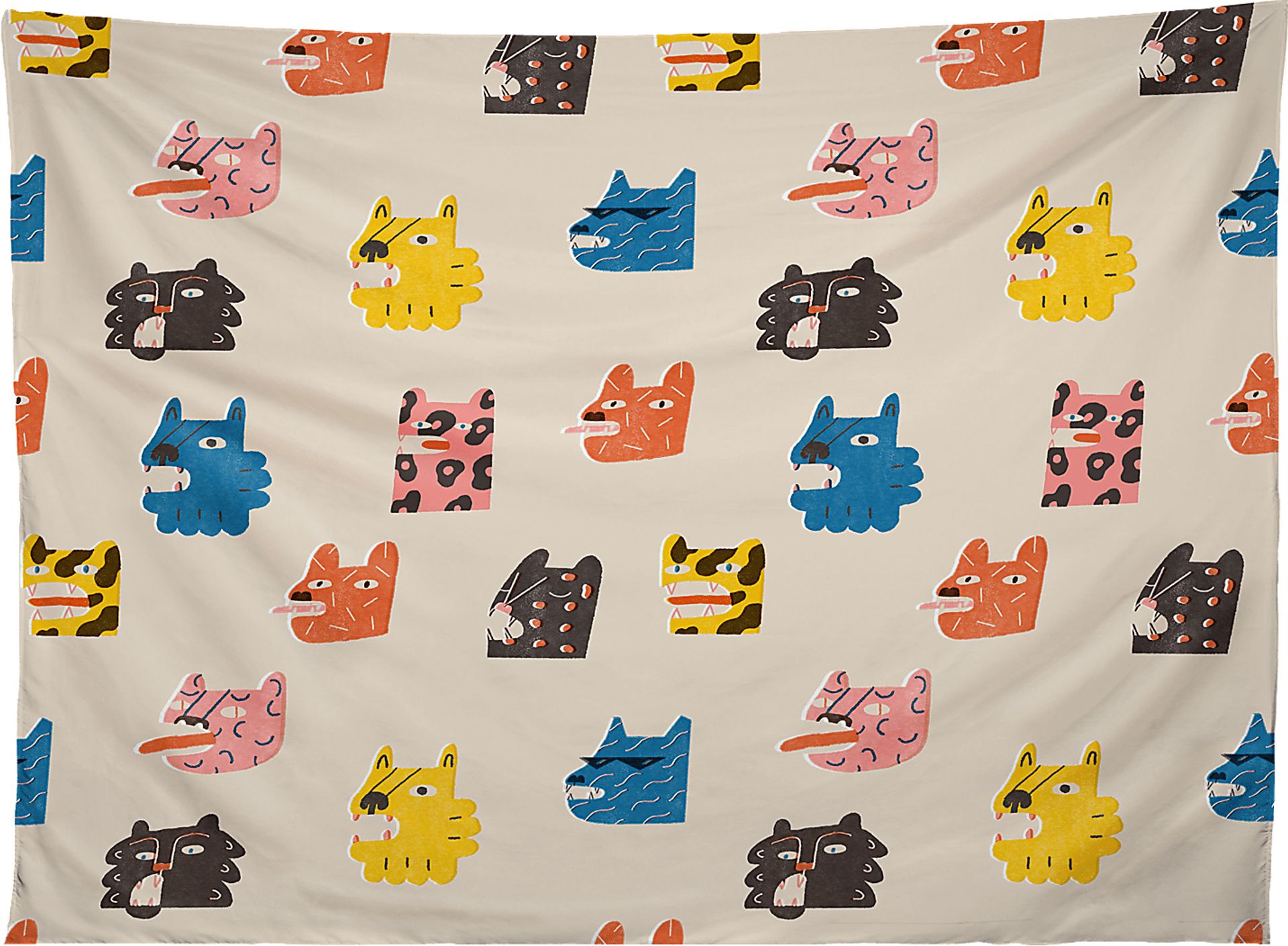 Kids Cool Tigers Cream Tapestry - Image 1