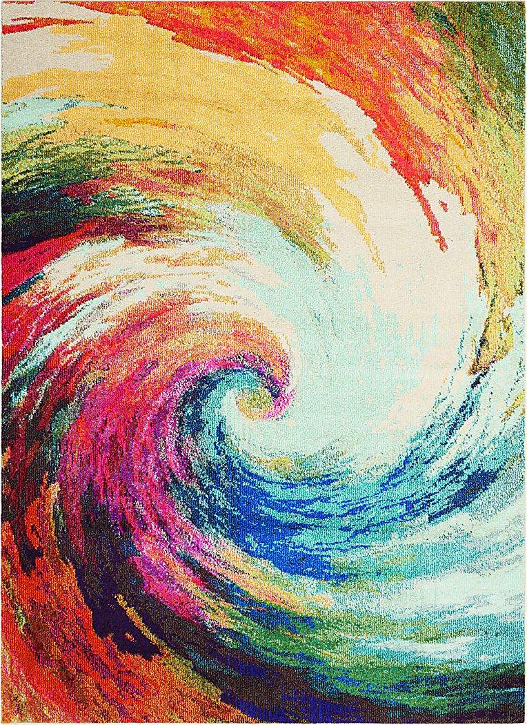 Kids Cosmic Vortex Blue 3'11 x 5'11 Rug