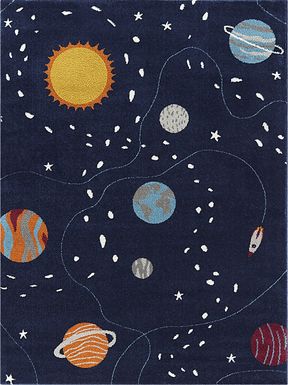 Kids Astro Navy 5'3 x 7' Rug