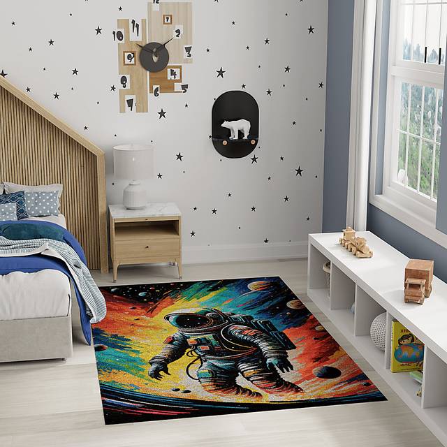 Kids Cosmo Playground Black 3'5 x 5' Rug - Thumbnail - Image 2
