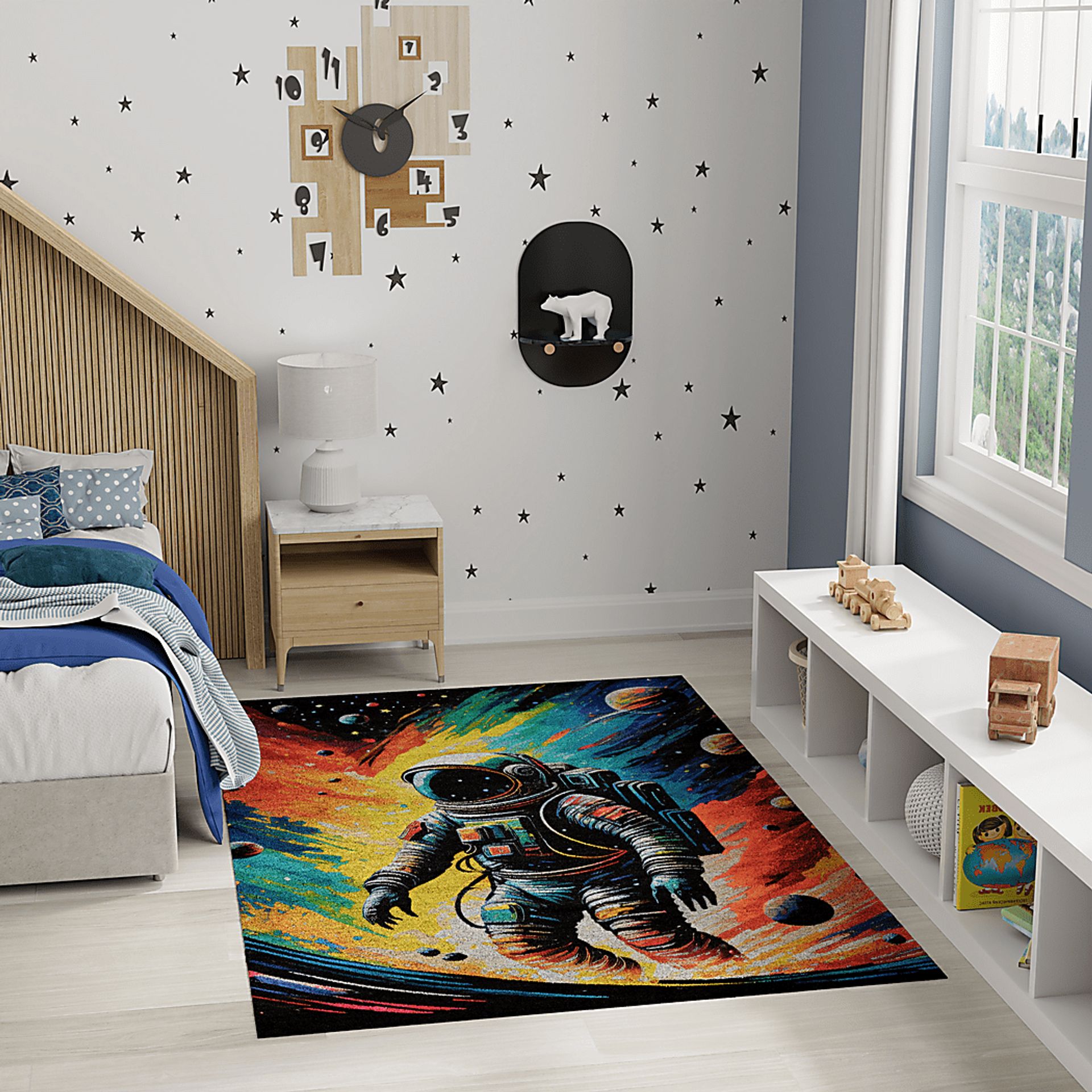 Kids Cosmo Playground Black 3'5 x 5' Rug - Image 2