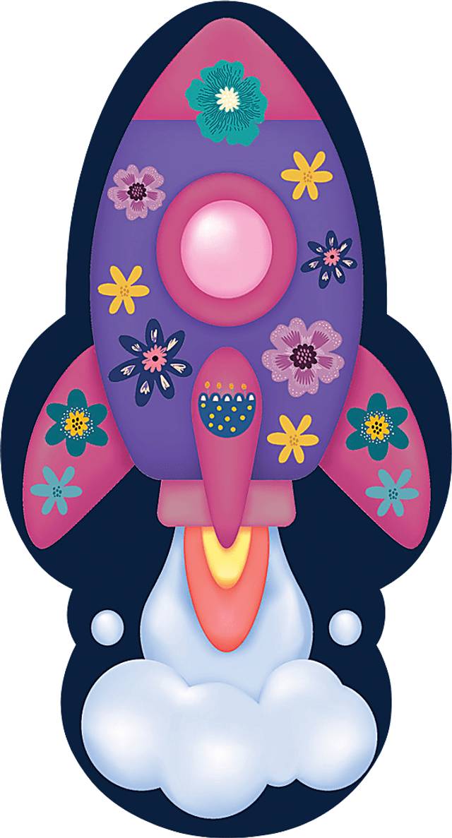 Kids Cosmo Shuttle Purple 5' x 7' Rug - Thumbnail - Image 1
