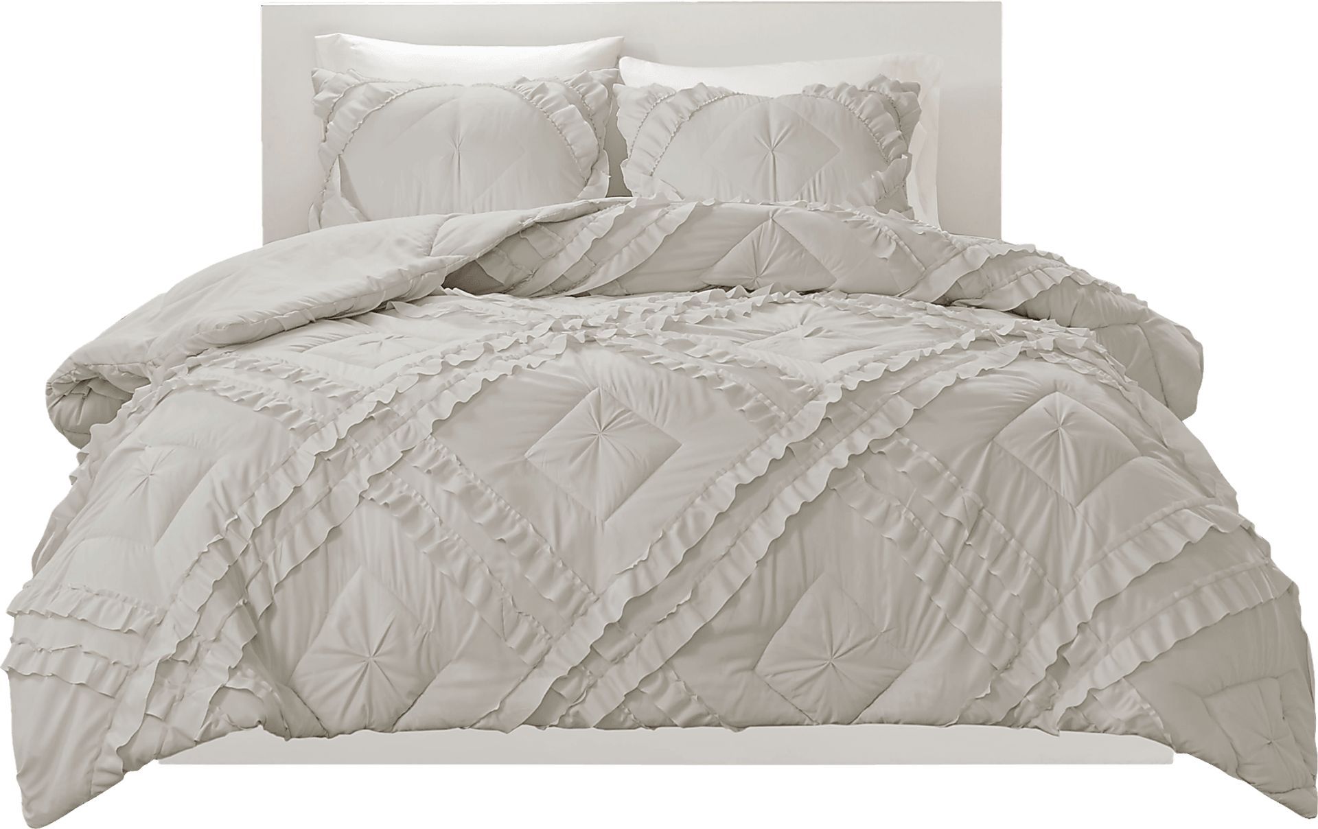Kids Cottage Chic Gray 3 Pc Full/Queen Coverlet Set - Image 8