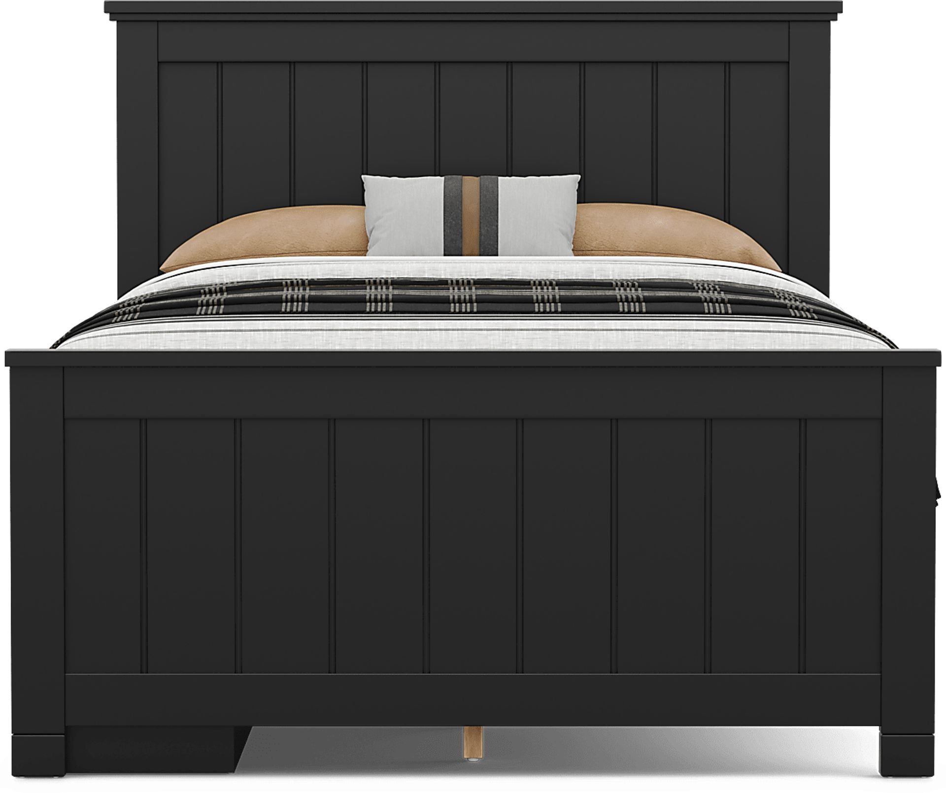 Kids Cottage Colors 2.0 Black Full Panel Bed with Storage Side Rail - Image 2