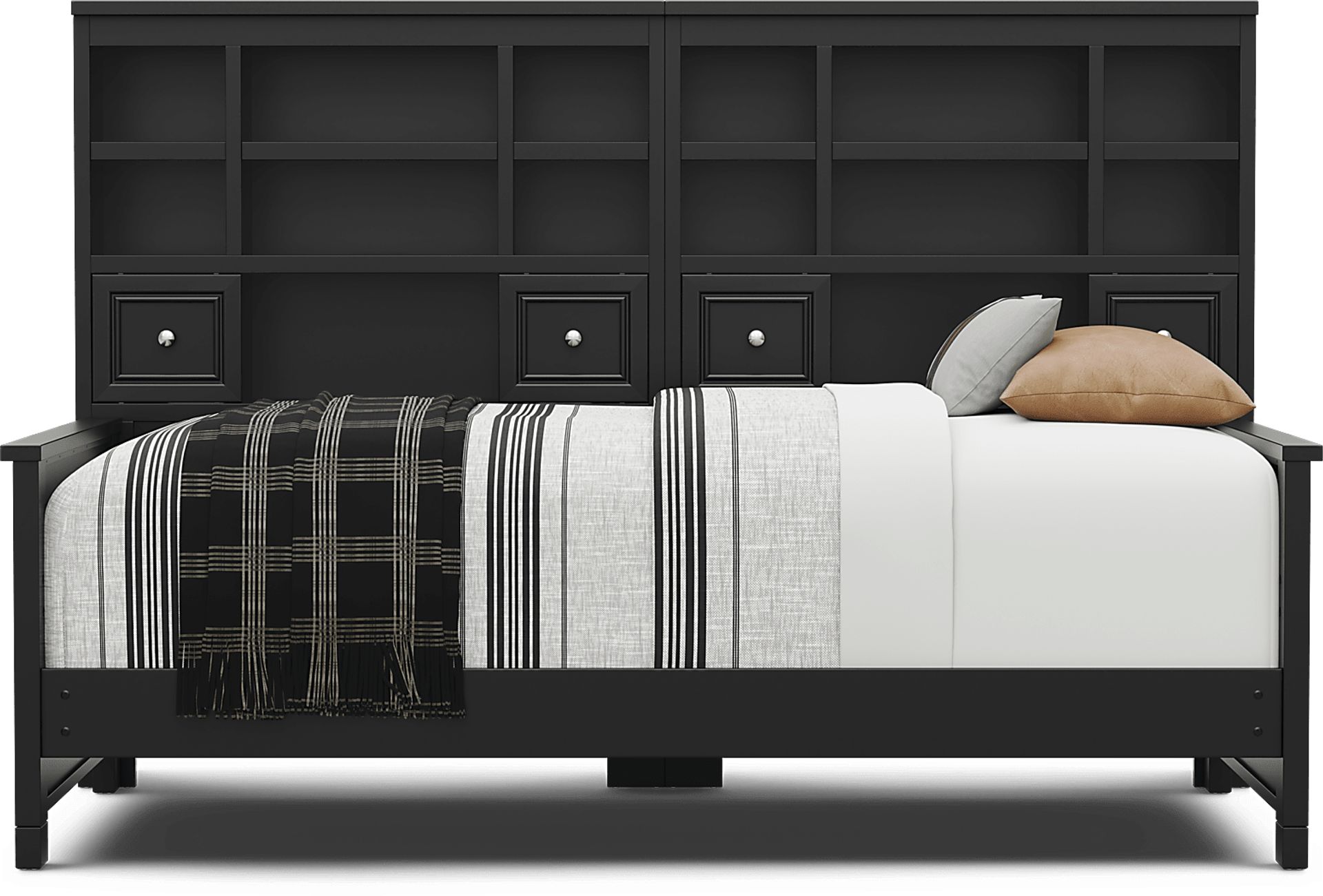 Kids Cottage Colors 2.0 Black Twin Bookcase Wall Bed - Image 2