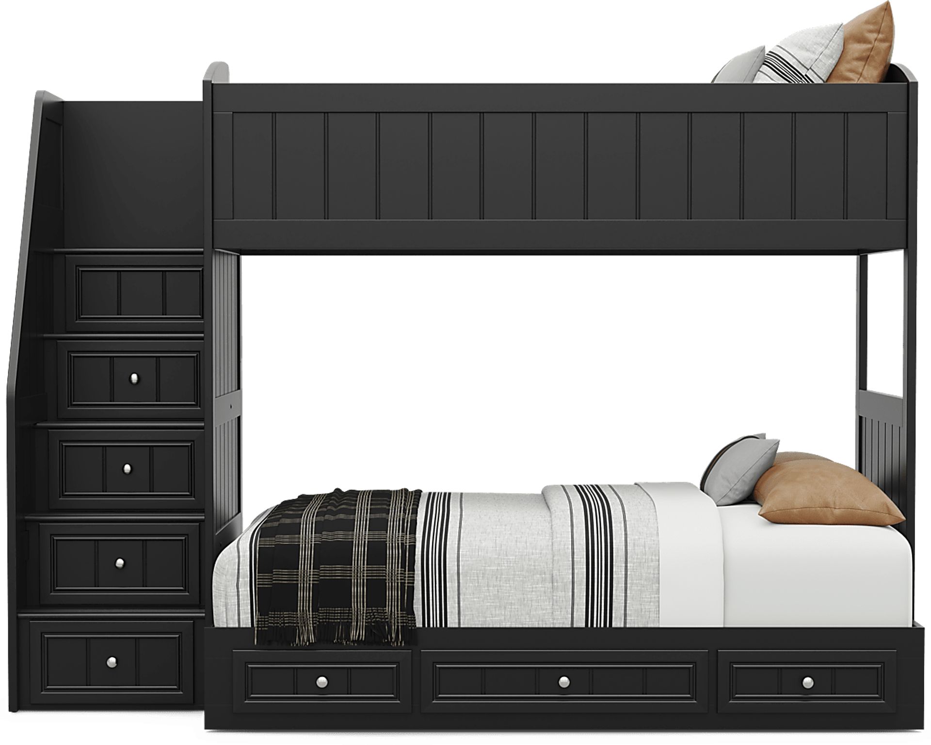 Kids Cottage Colors 2.0 Black Twin/Full Step Loft - Image 2