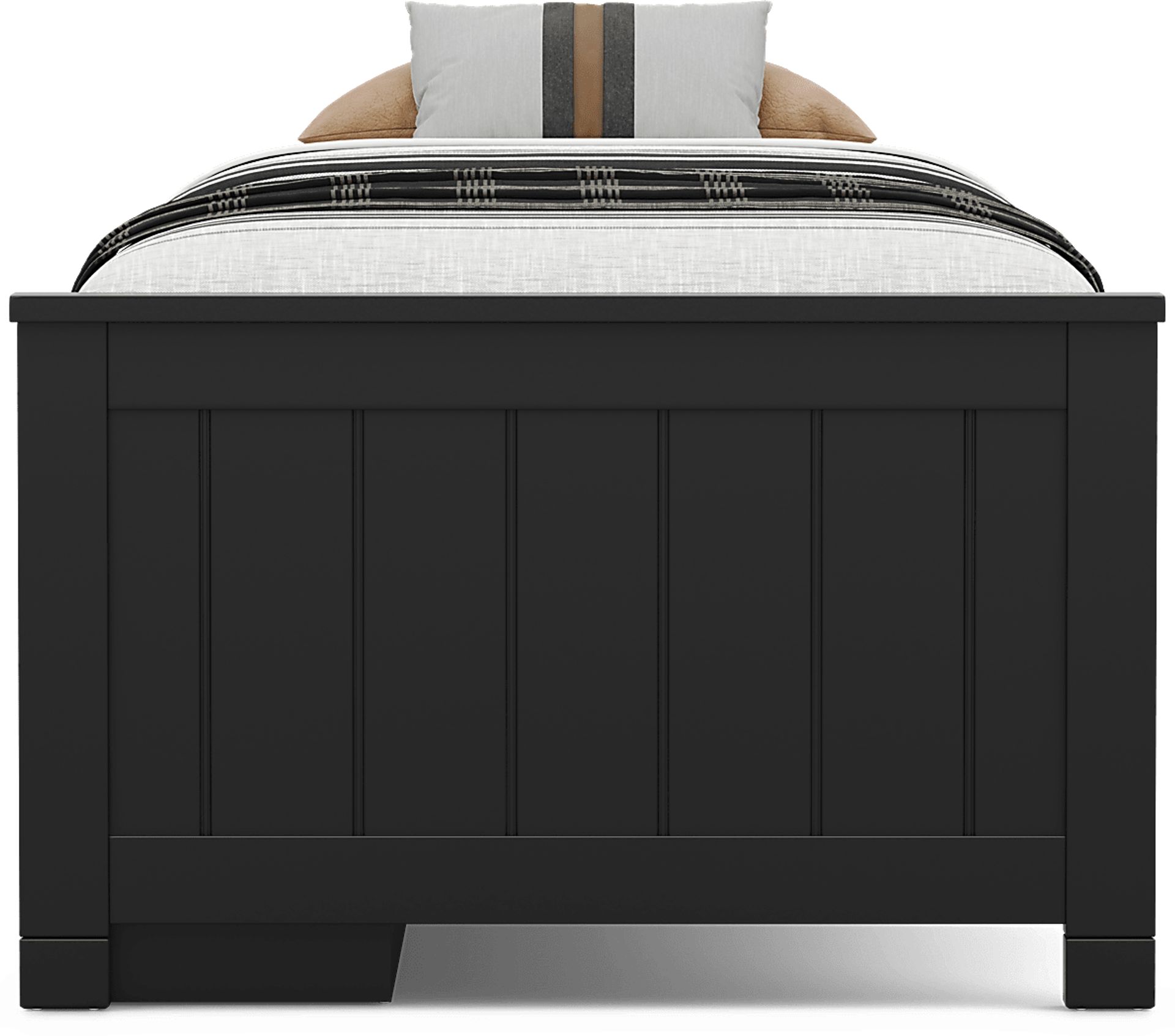 Kids Cottage Colors 2.0 Black Twin Low Profile Bed with Storage Side Rail - Image 2