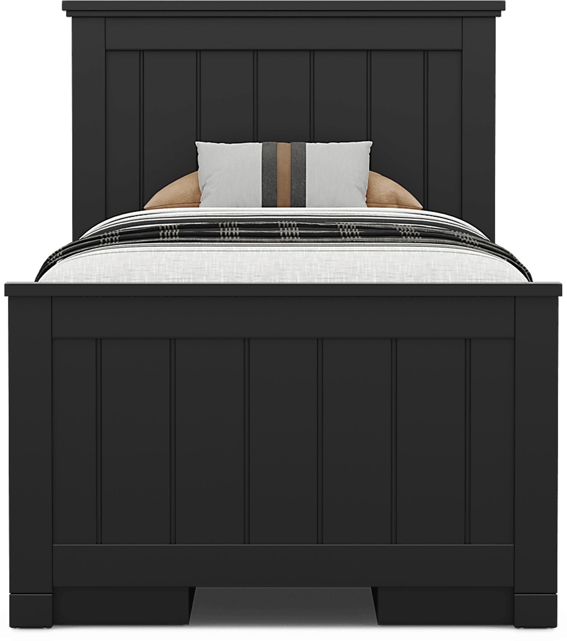 Kids Cottage Colors 2.0 Black Twin Panel Bed with 2 Storage Side Rails - Image 2