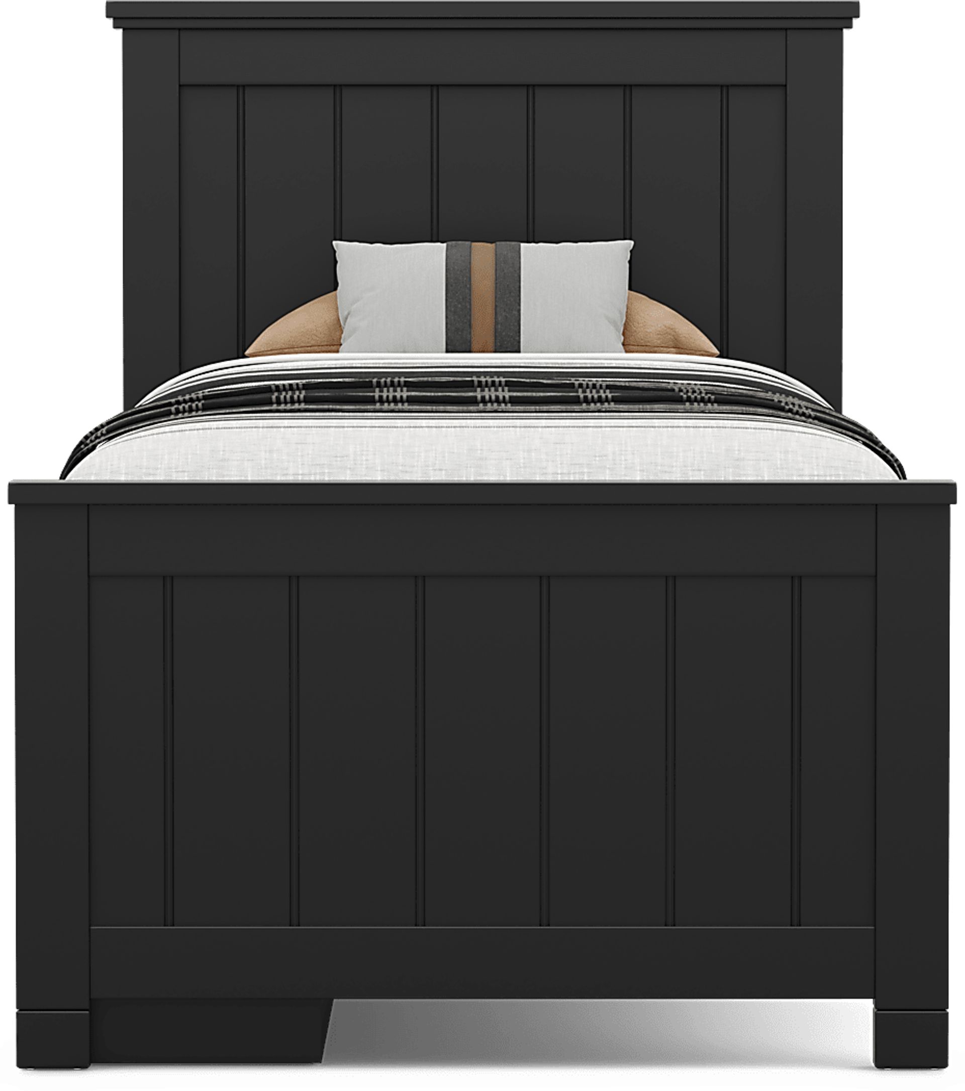 Kids Cottage Colors 2.0 Black Twin Panel Bed with Storage Side Rail - Image 2