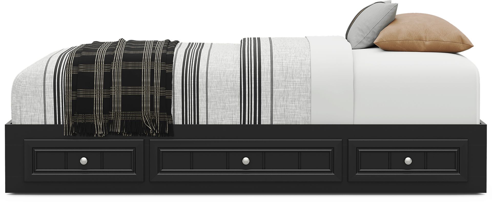 Kids Cottage Colors 2.0 Black Twin Platform Bed with 3 Storage Drawers - Image 2