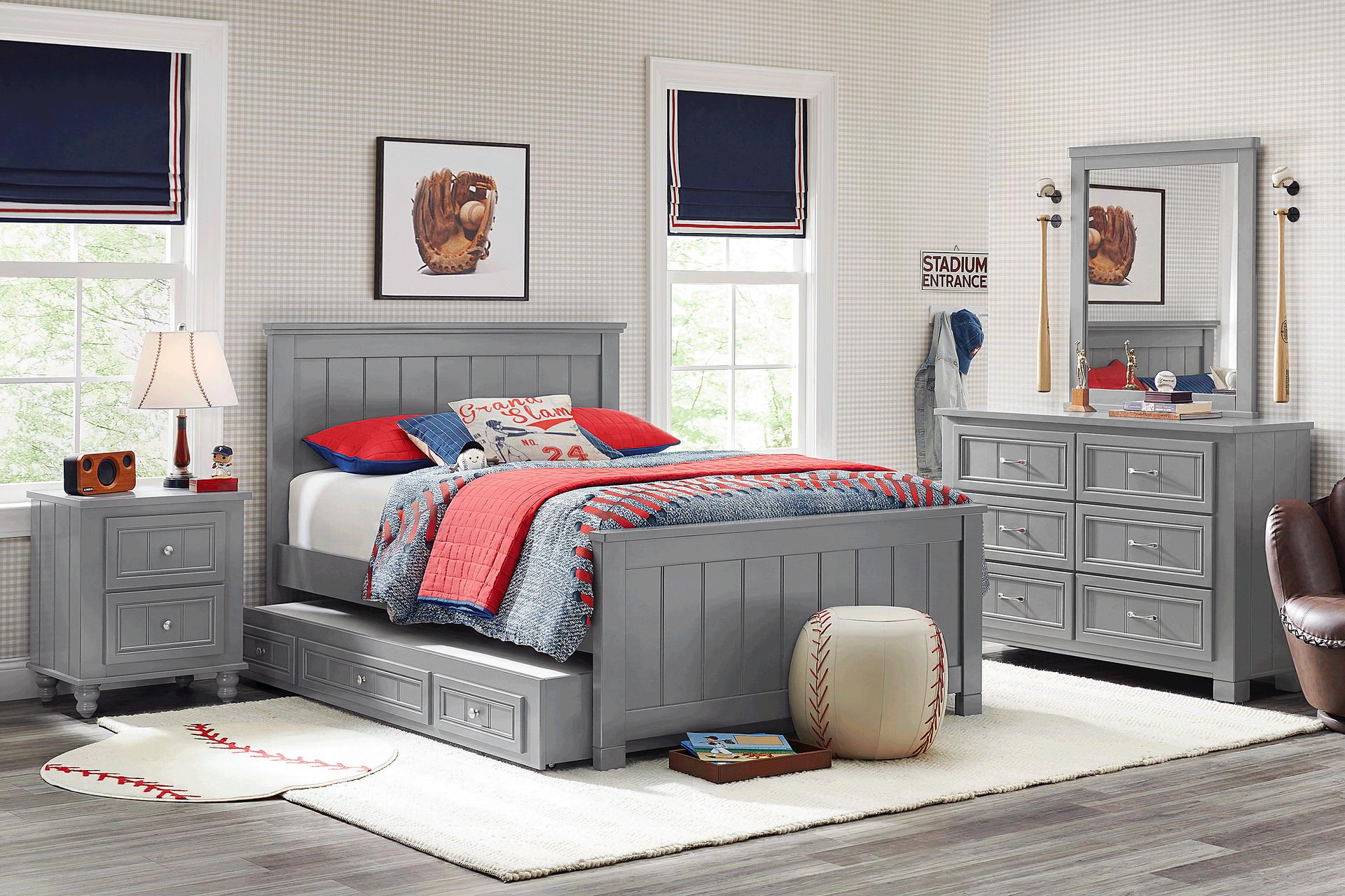 Kids Cottage Colors 2.0 Gray Full Panel Bed