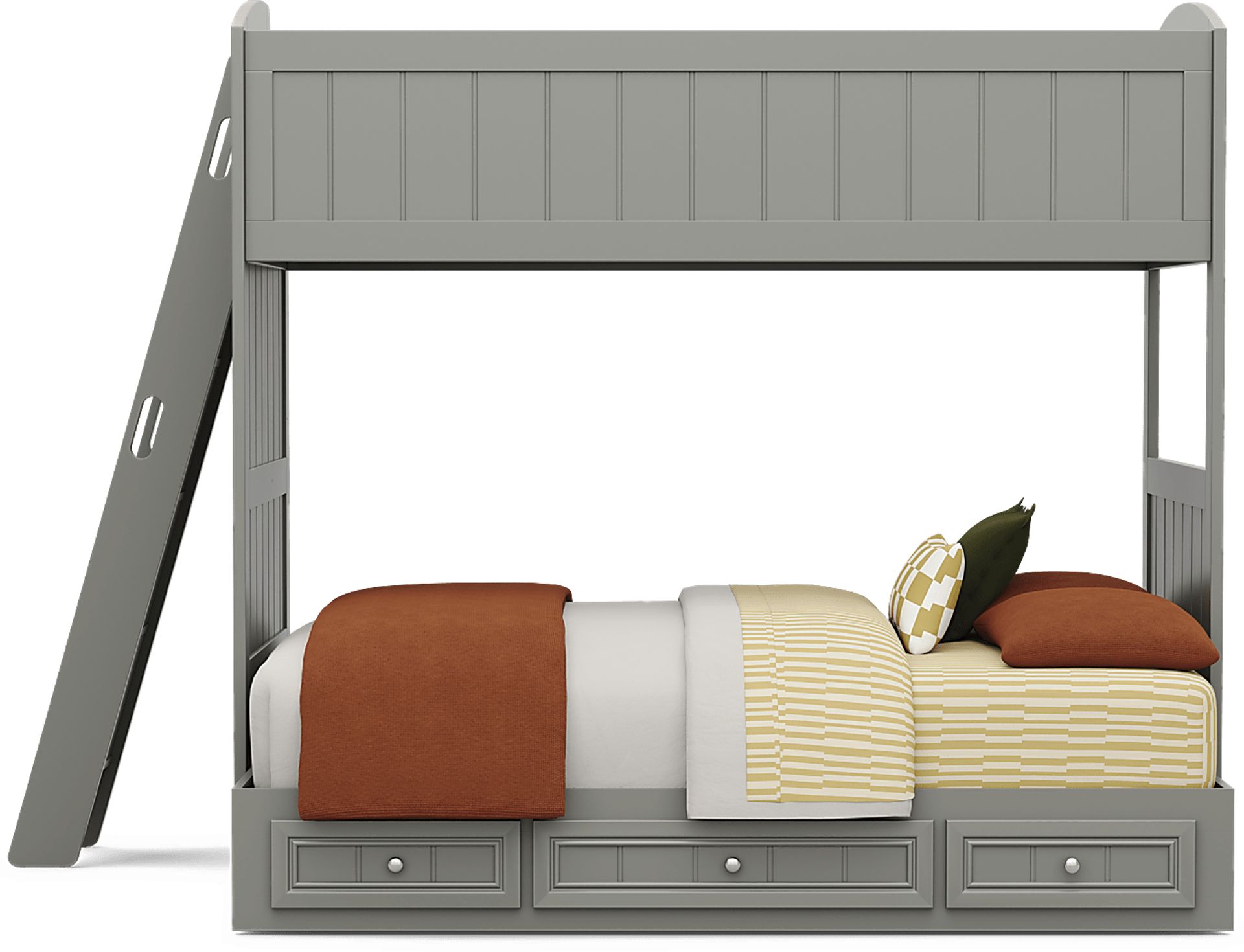 Kids Cottage Colors 2.0 Gray Twin/Full Bunk Bed - Image 2