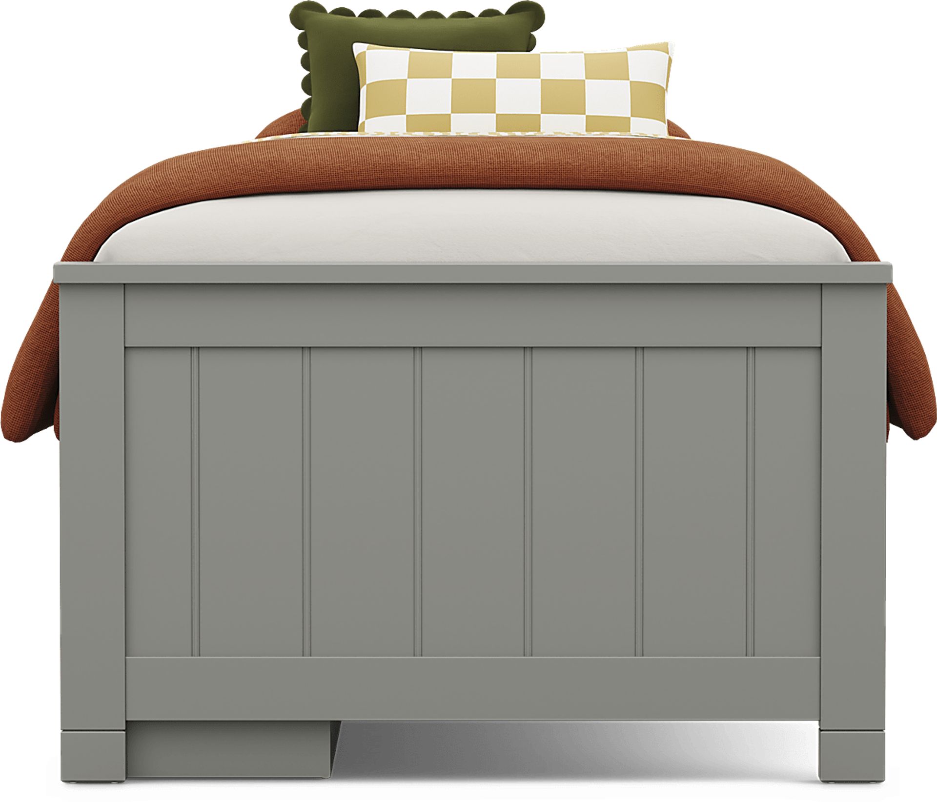 Kids Cottage Colors 2.0 Gray Twin Low Profile Bed with Storage Side Rail - Image 2
