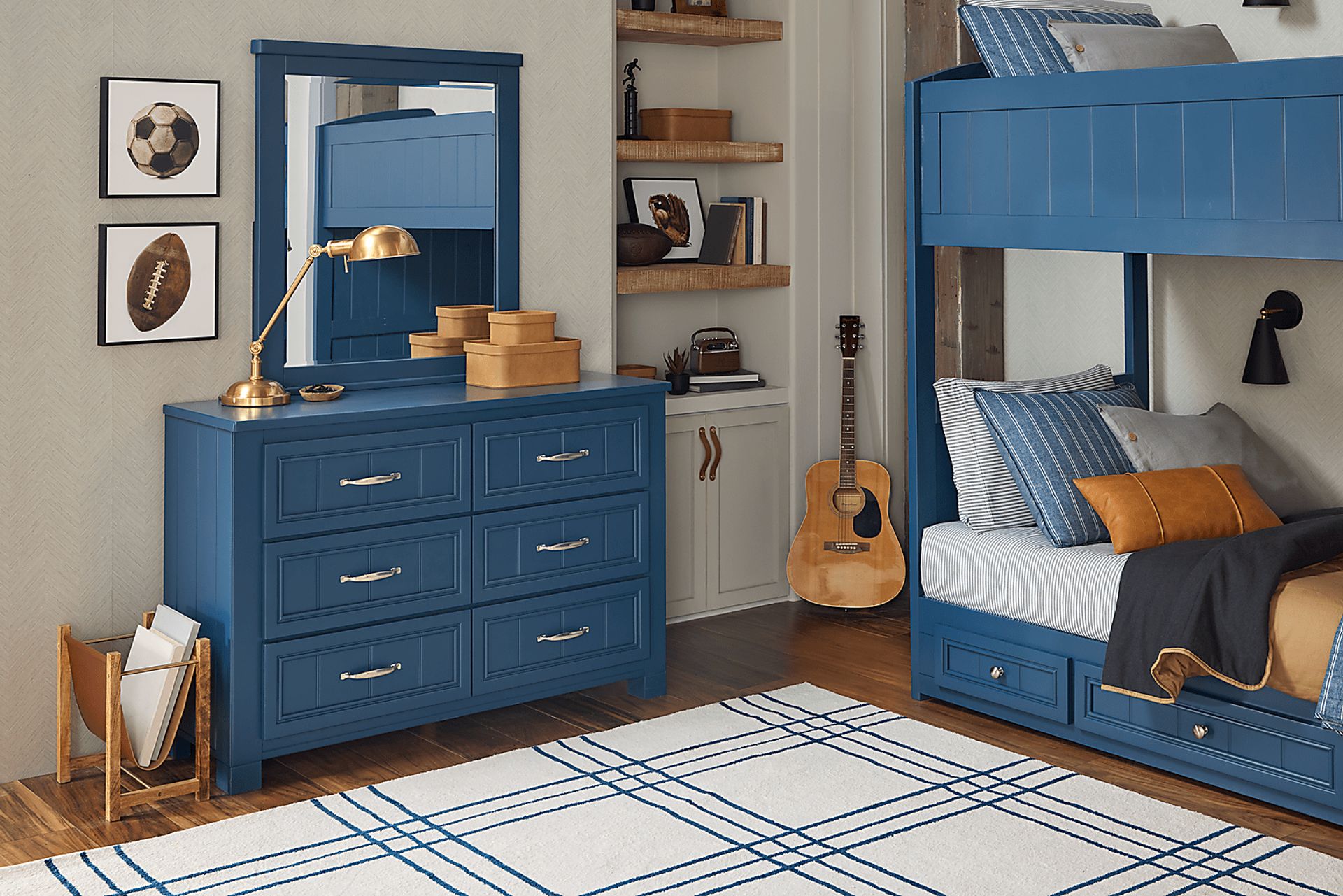Kids Cottage Colors 2.0 Navy Full Panel Bedroom - Image 6