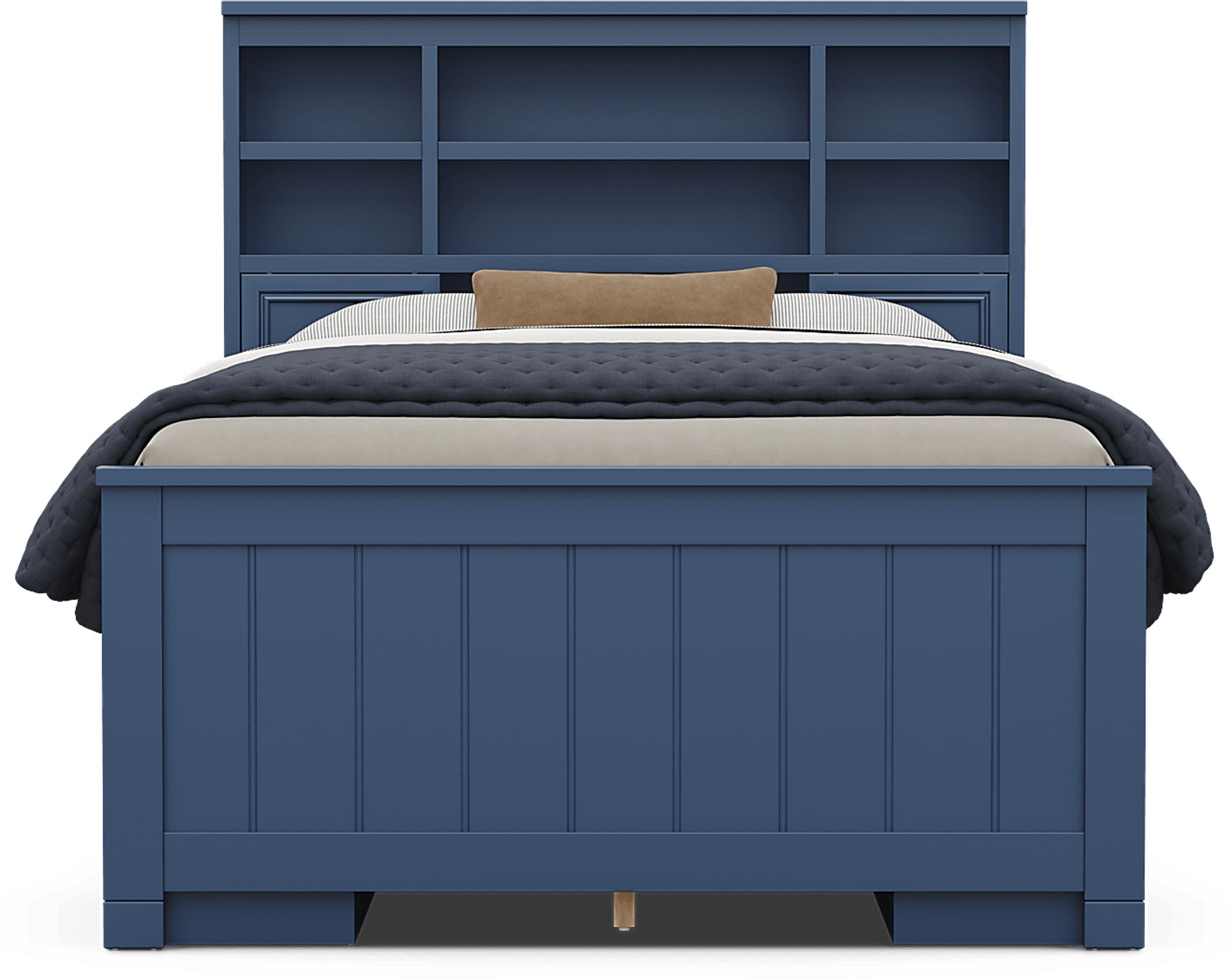 Kids Cottage Colors 2.0 Navy Full Bookcase Bed with 2 Storage Side Rails - Image 2