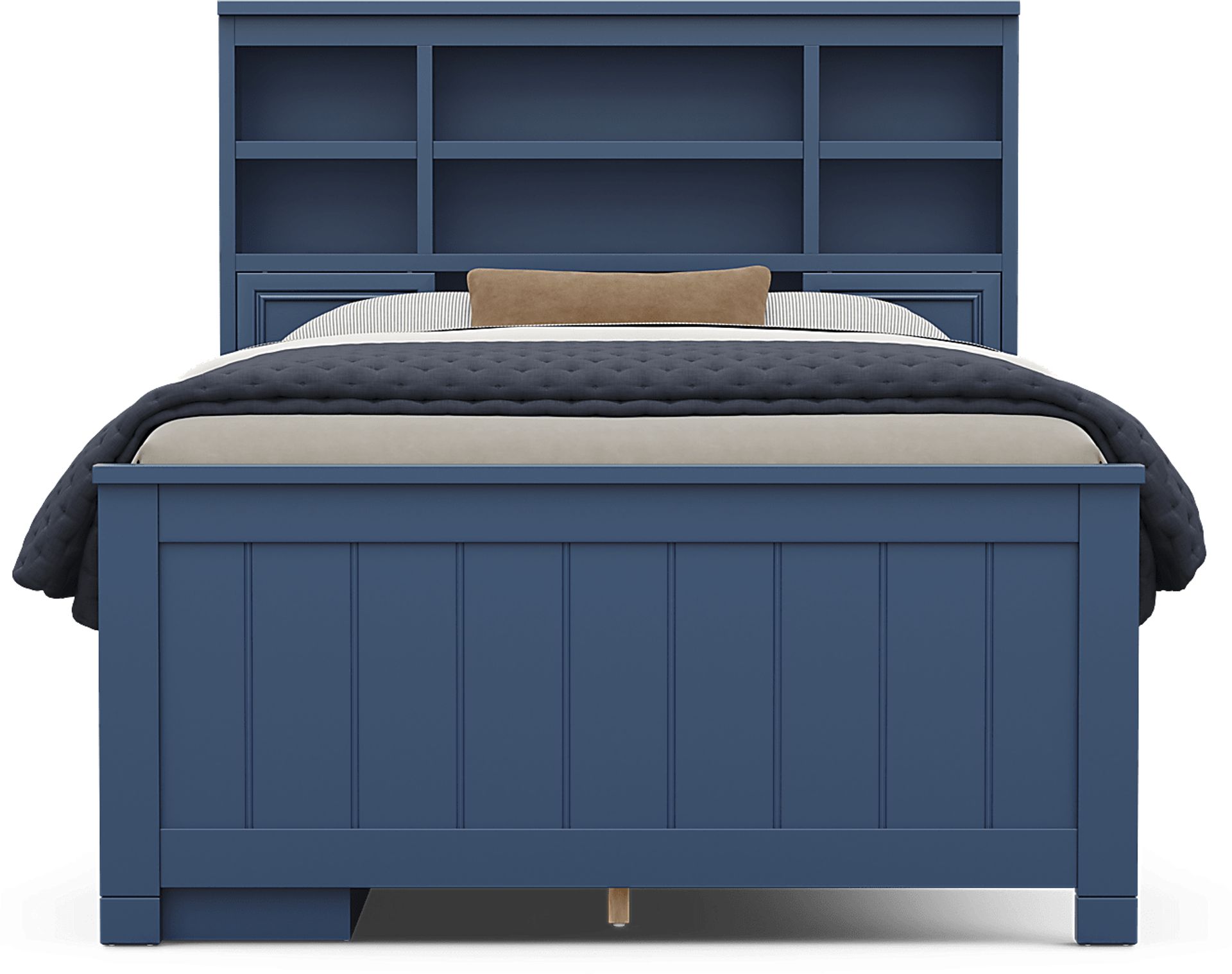 Kids Cottage Colors 2.0 Navy Full Bookcase Bed with Storage Side Rail - Image 2