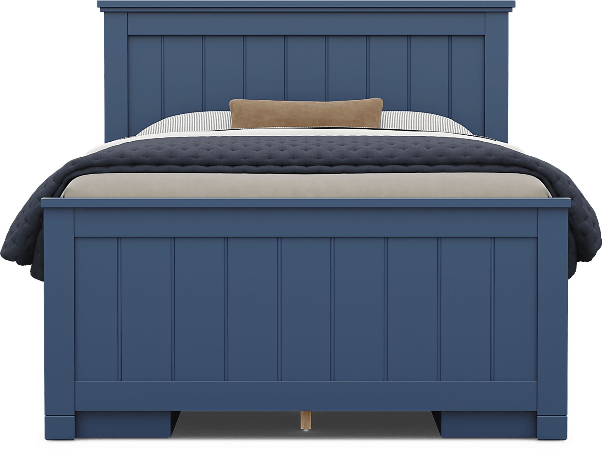 Kids Cottage Colors 2.0 Navy Full Panel Bed with 2 Storage Side Rails - Image 2
