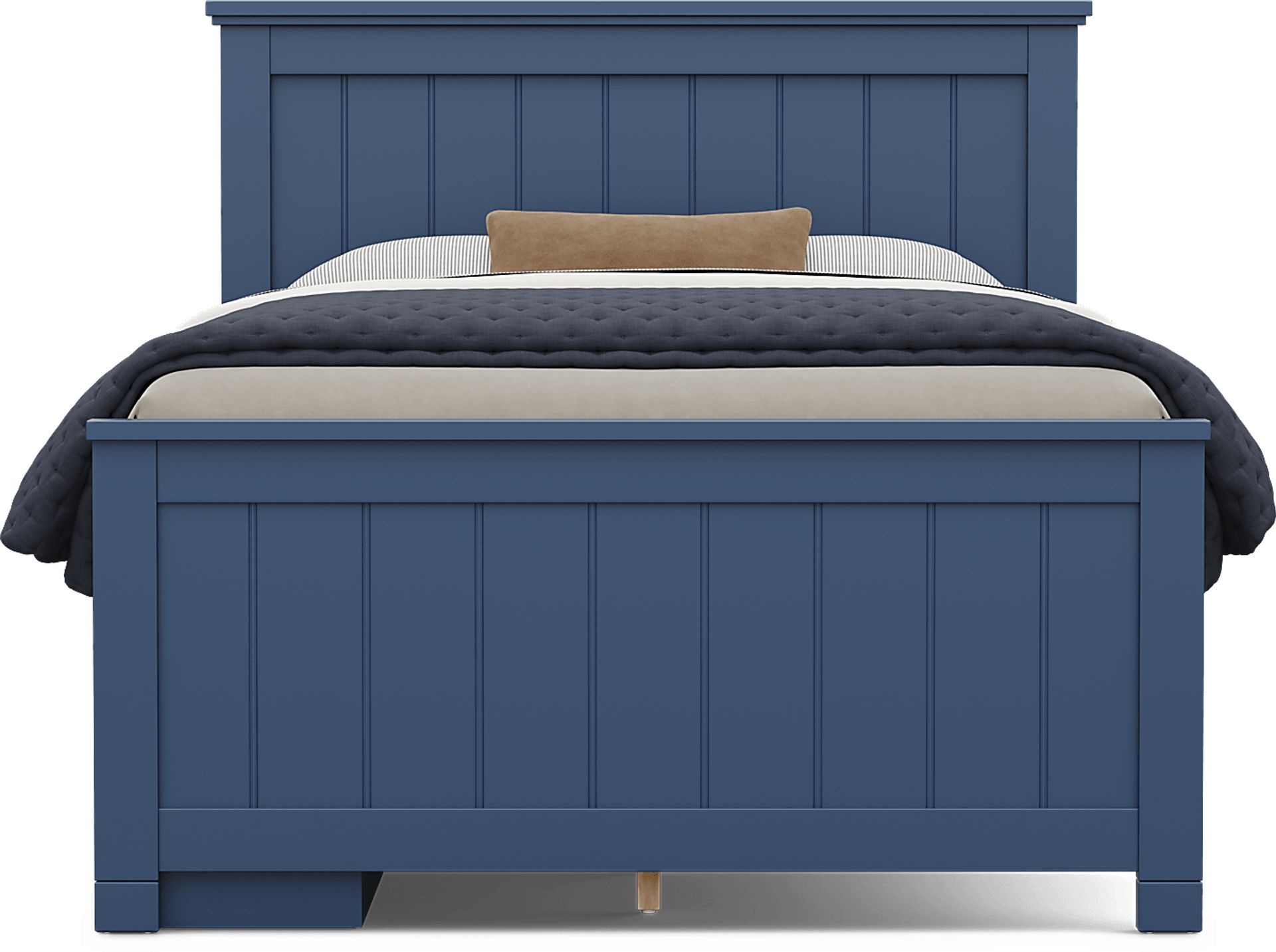 Kids Cottage Colors 2.0 Navy Full Panel Bed with Storage Side Rail - Image 2