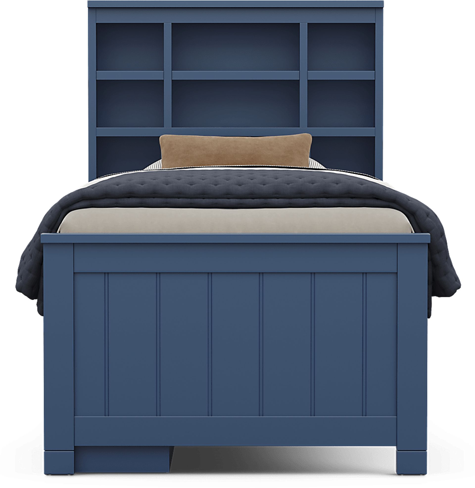Kids Cottage Colors 2.0 Navy Twin Bookcase Bed with Storage Side Rail - Image 2
