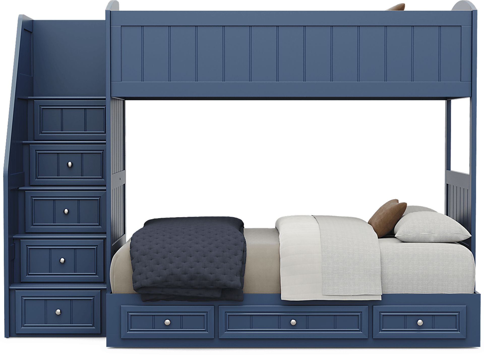 Kids Cottage Colors 2.0 Navy Twin/Full Step Bunk Bed - Image 4