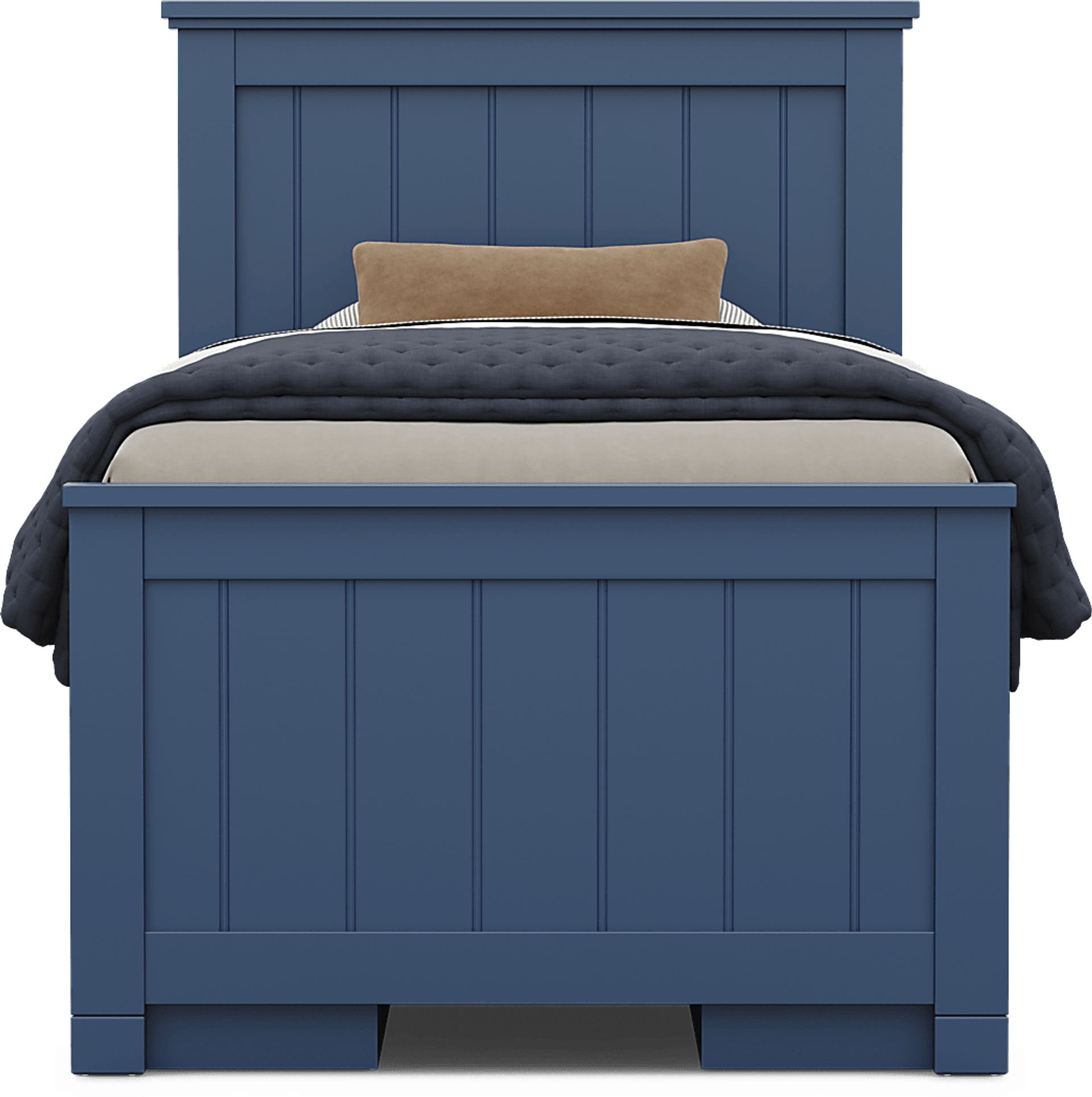 Kids Cottage Colors 2.0 Navy Twin Panel Bed with 2 Storage Side Rails - Image 2