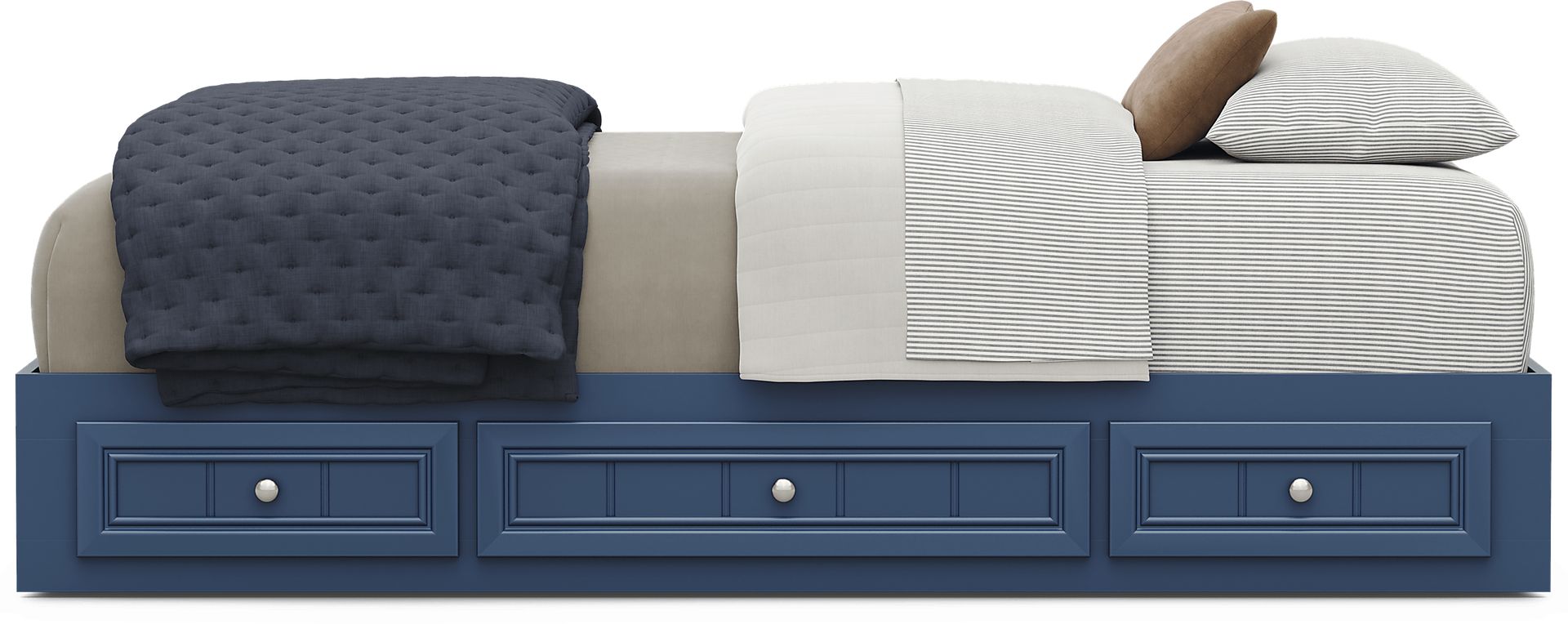 Kids Cottage Colors 2.0 Navy Twin Platform Bed with 3 Storage Drawers - Image 2