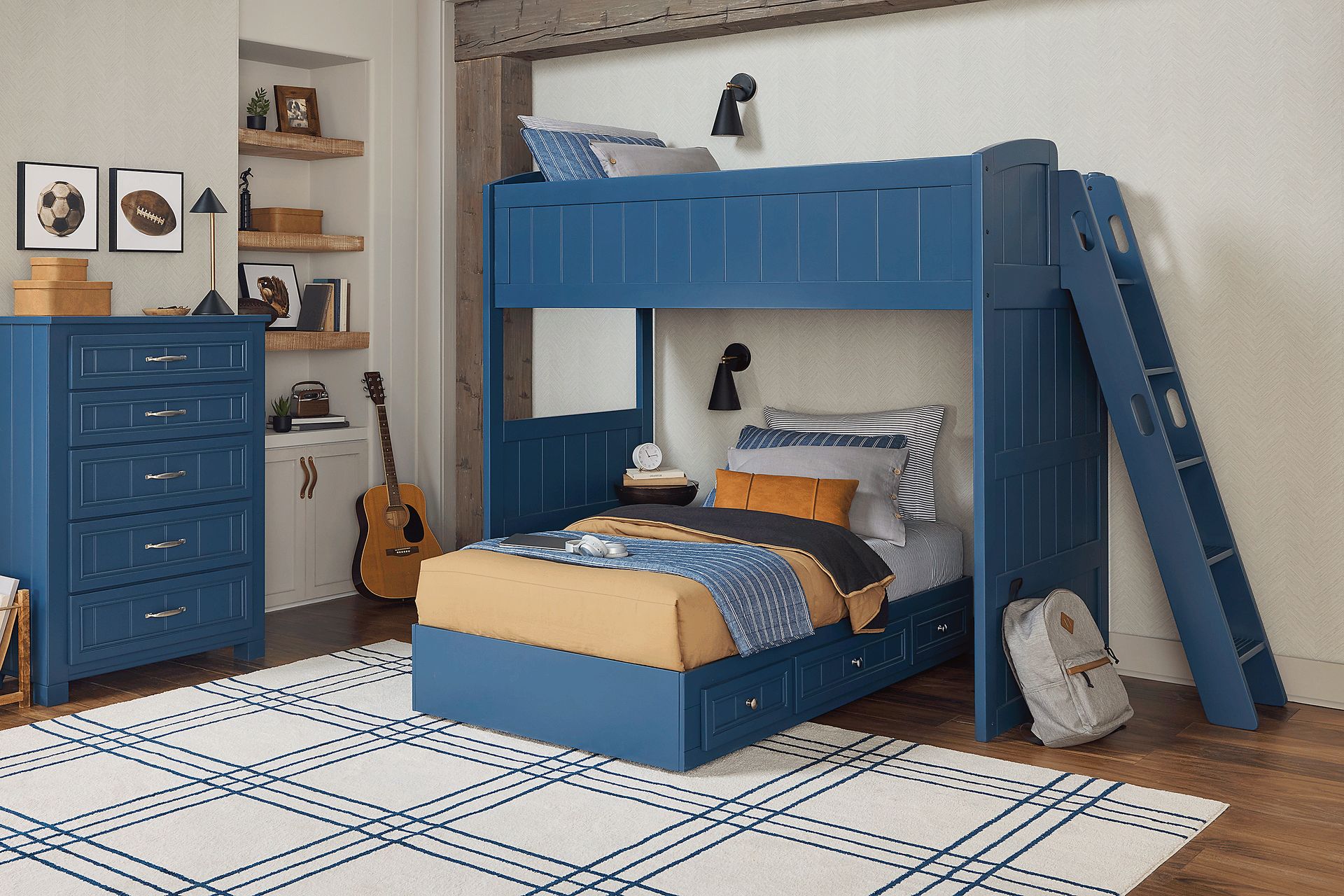 Kids Cottage Colors 2.0 Navy Twin/Twin Loft - Image 3