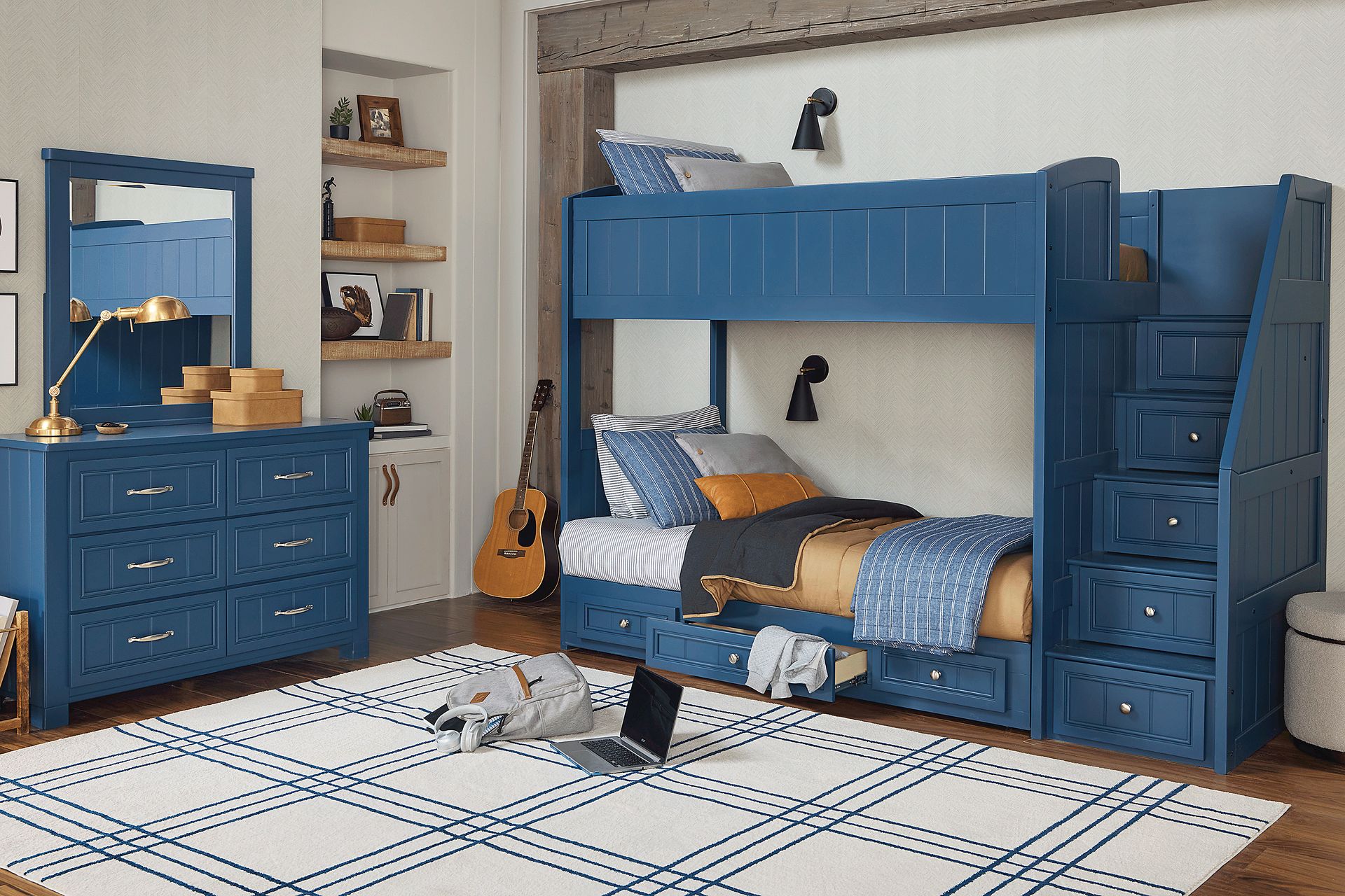 Kids Cottage Colors 2.0 Navy Twin/Twin Step Loft - Image 3