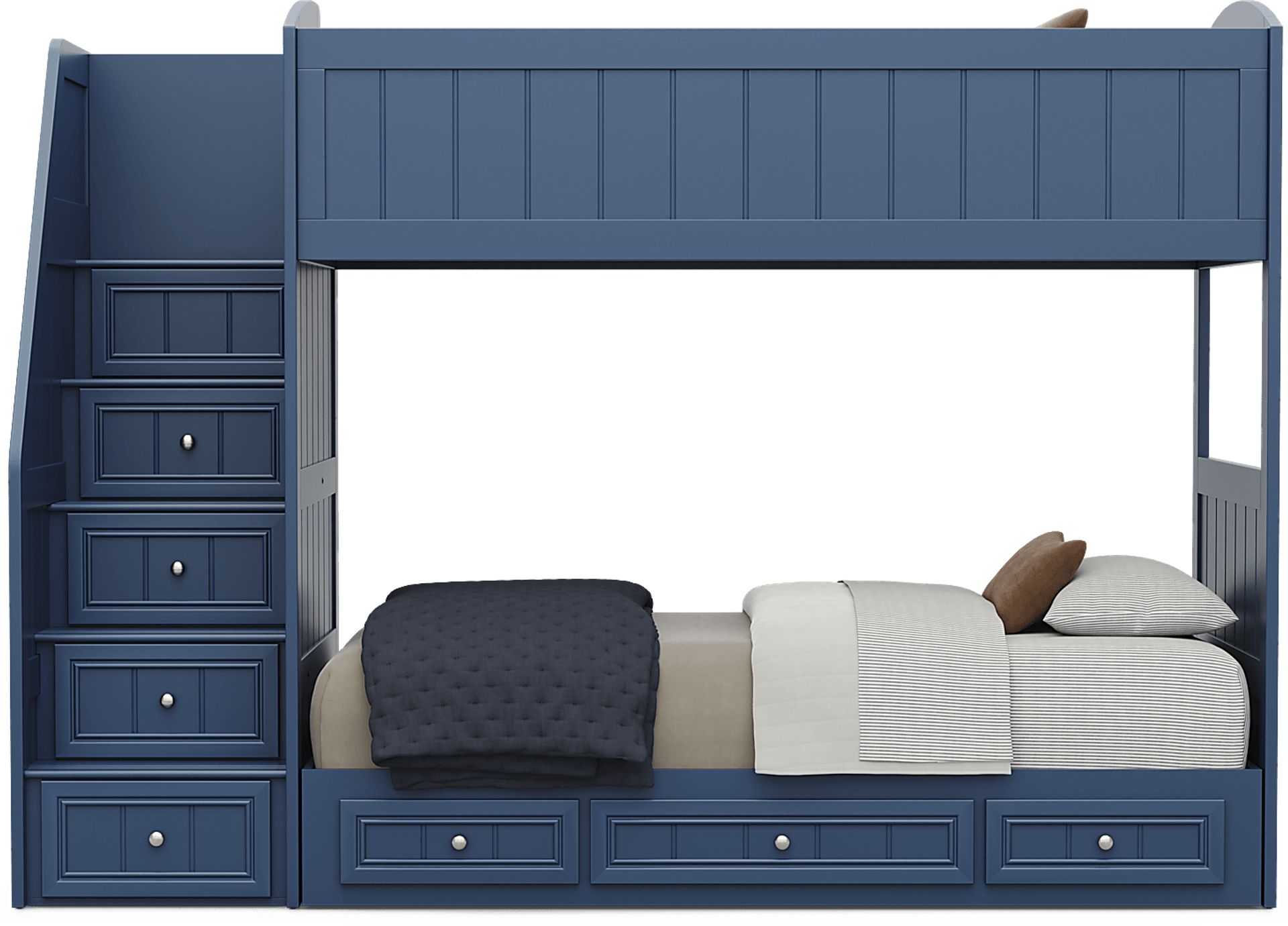 Kids Cottage Colors 2.0 Navy Twin/Twin Step Bunk Bed - Image 4